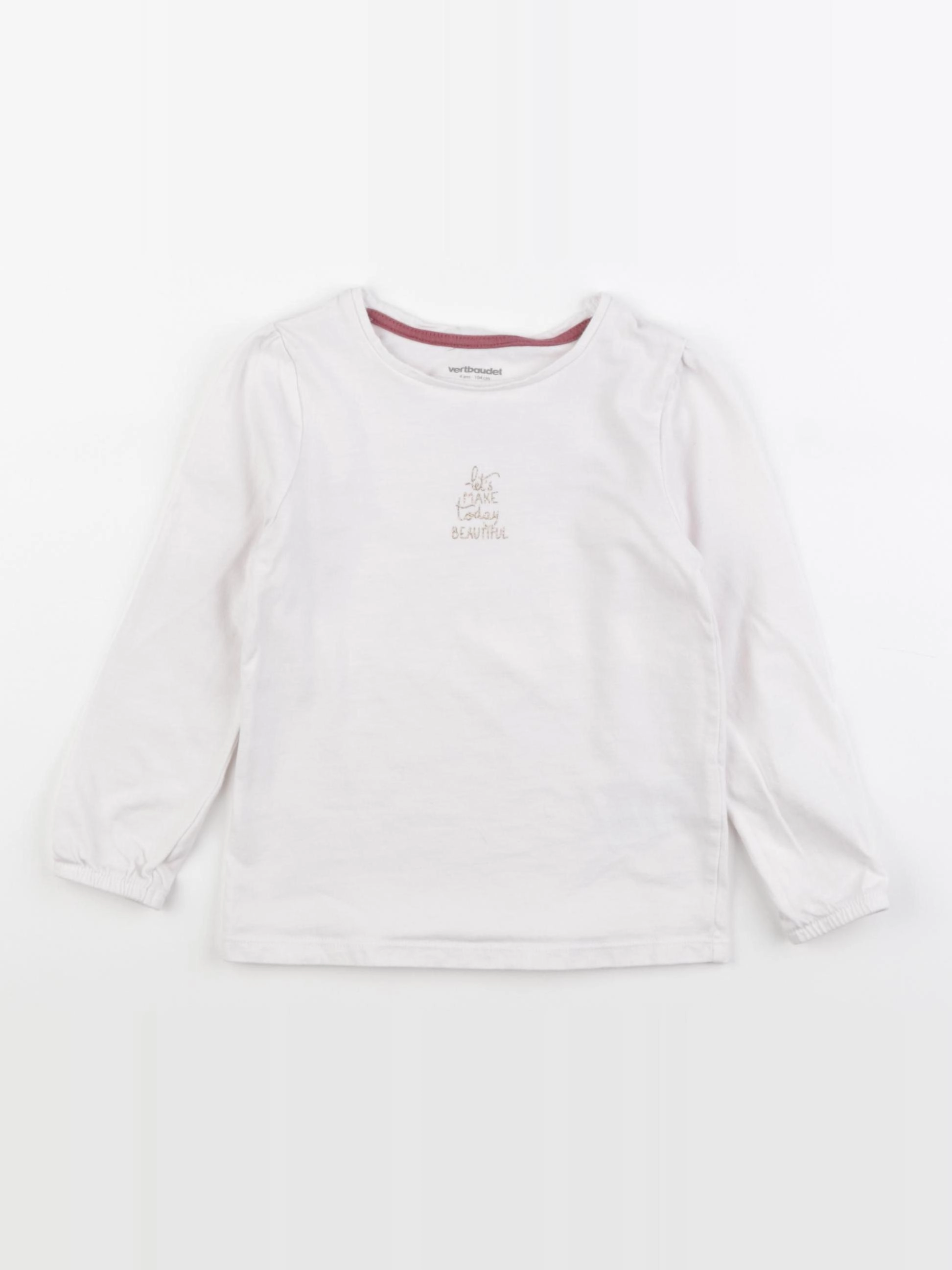 Vertbaudet - tee-shirt blanc - 4 ans