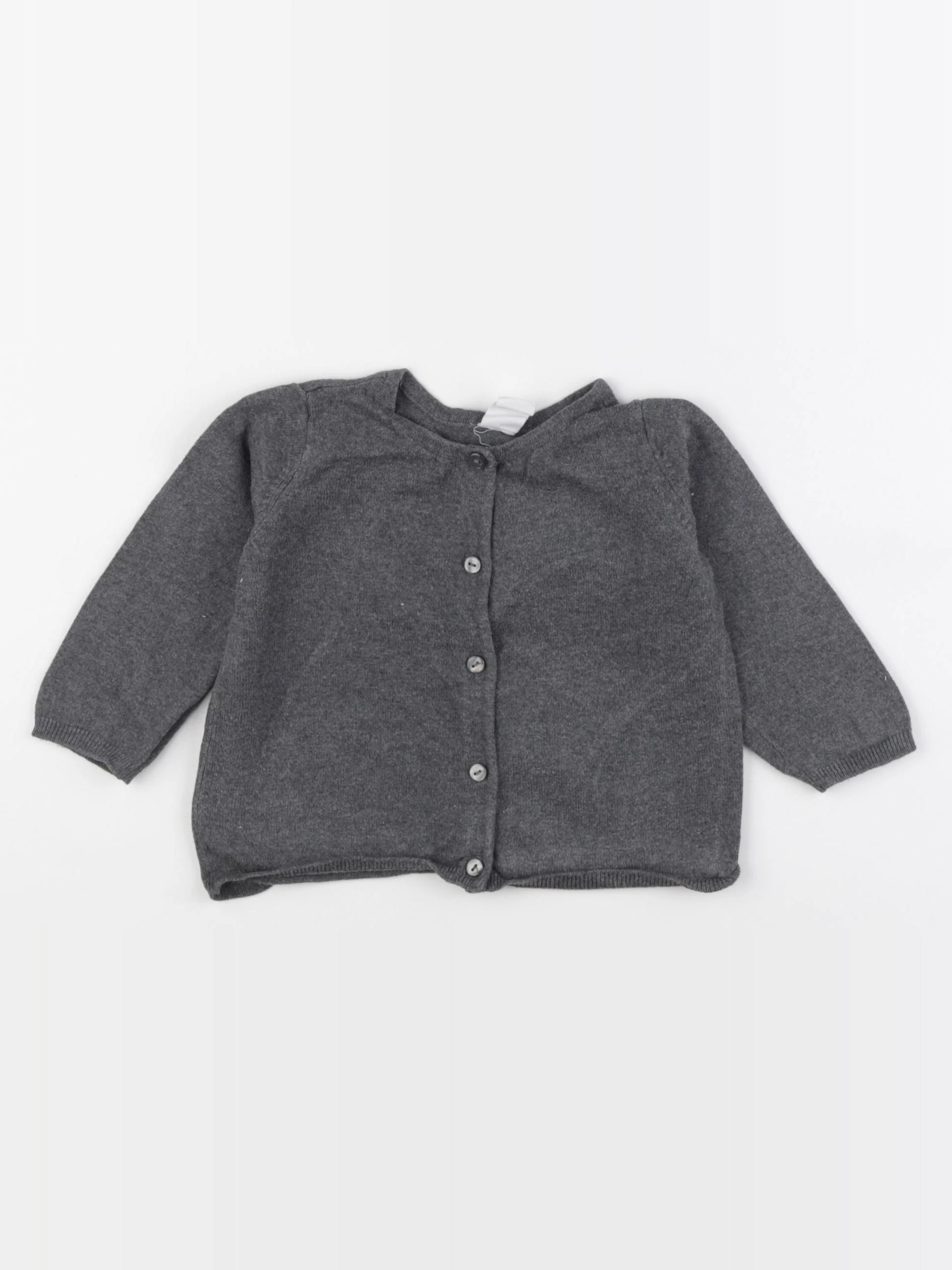 H&M - gilet gris - 6/9 mois