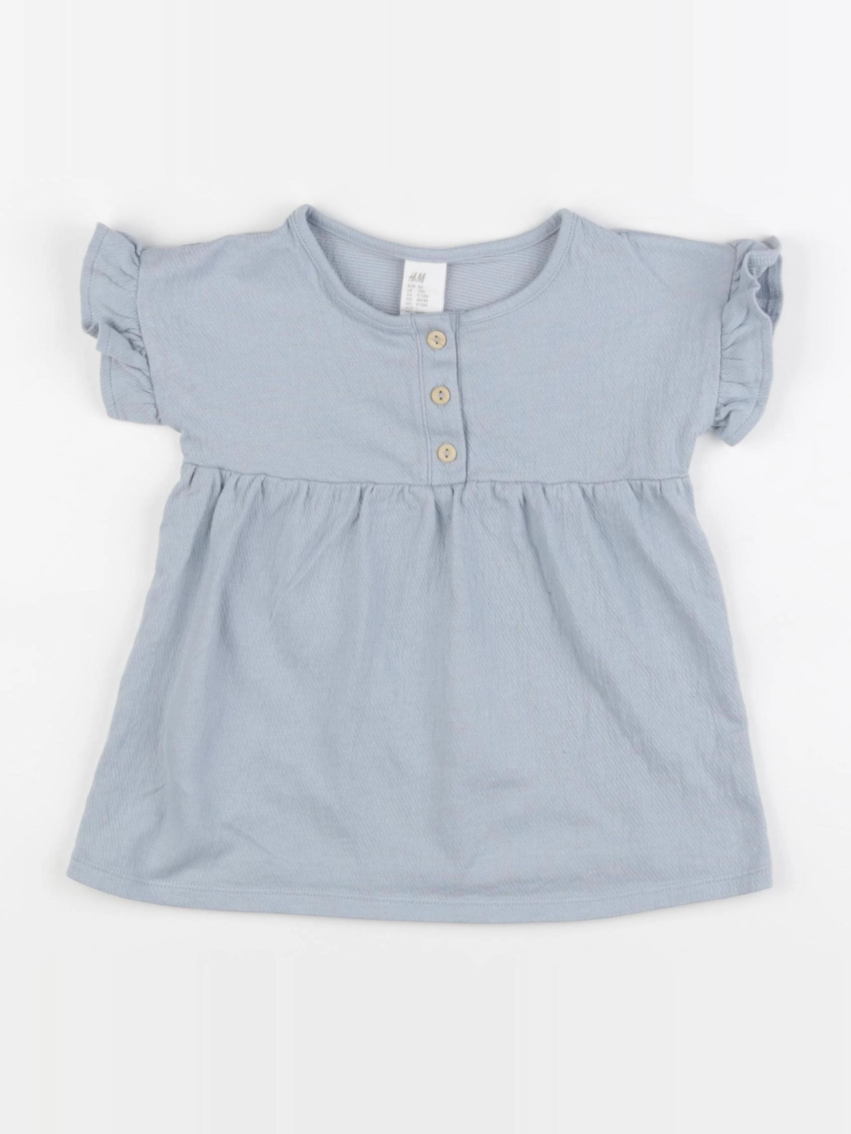 H&M - robe bleu - 9/12 mois
