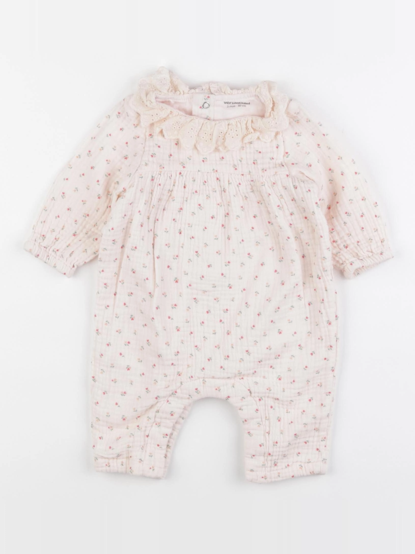 Vertbaudet - combinaison doublé rose - 3 mois