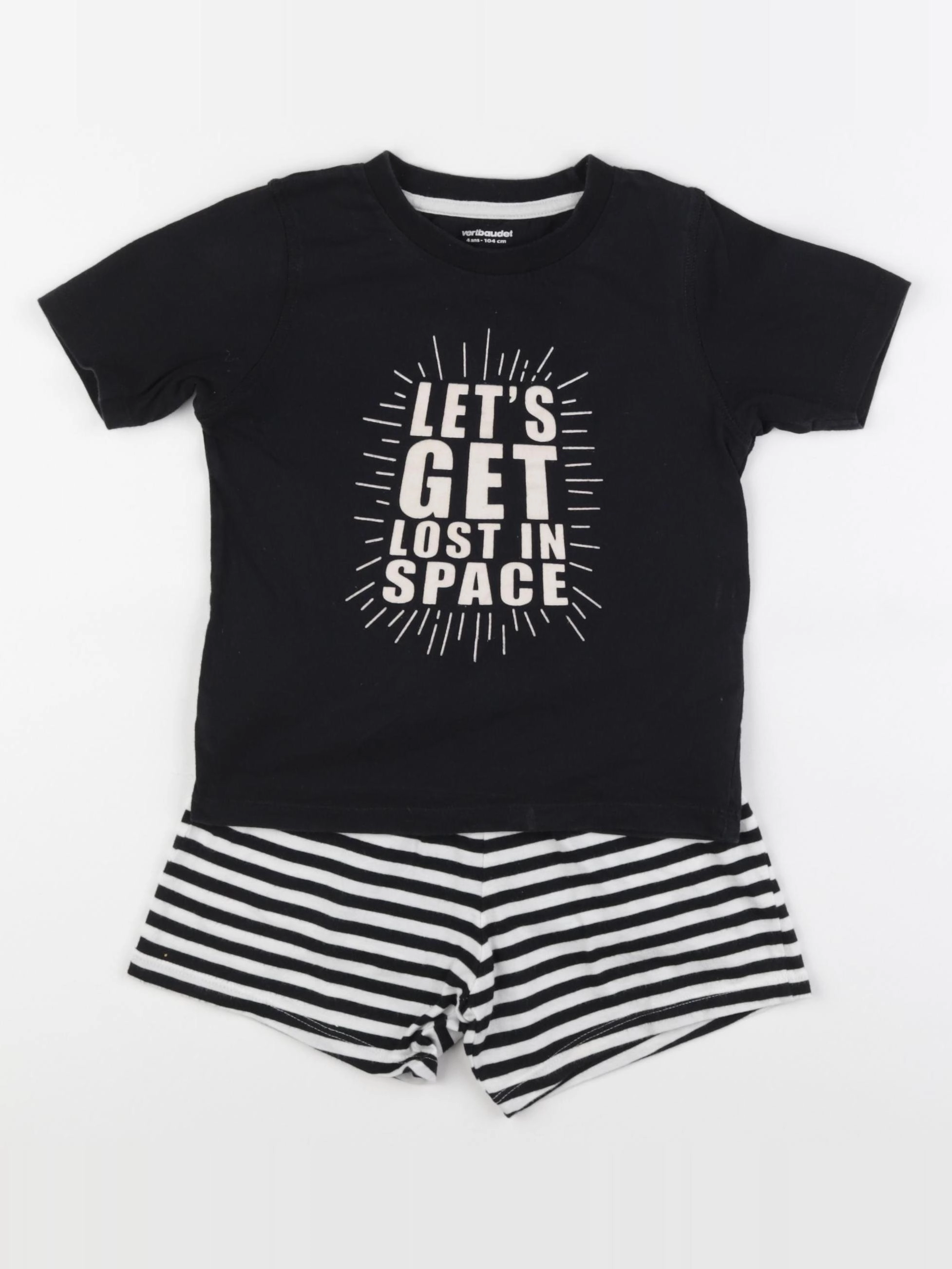 Vertbaudet - pyjama coton noir - 4 ans