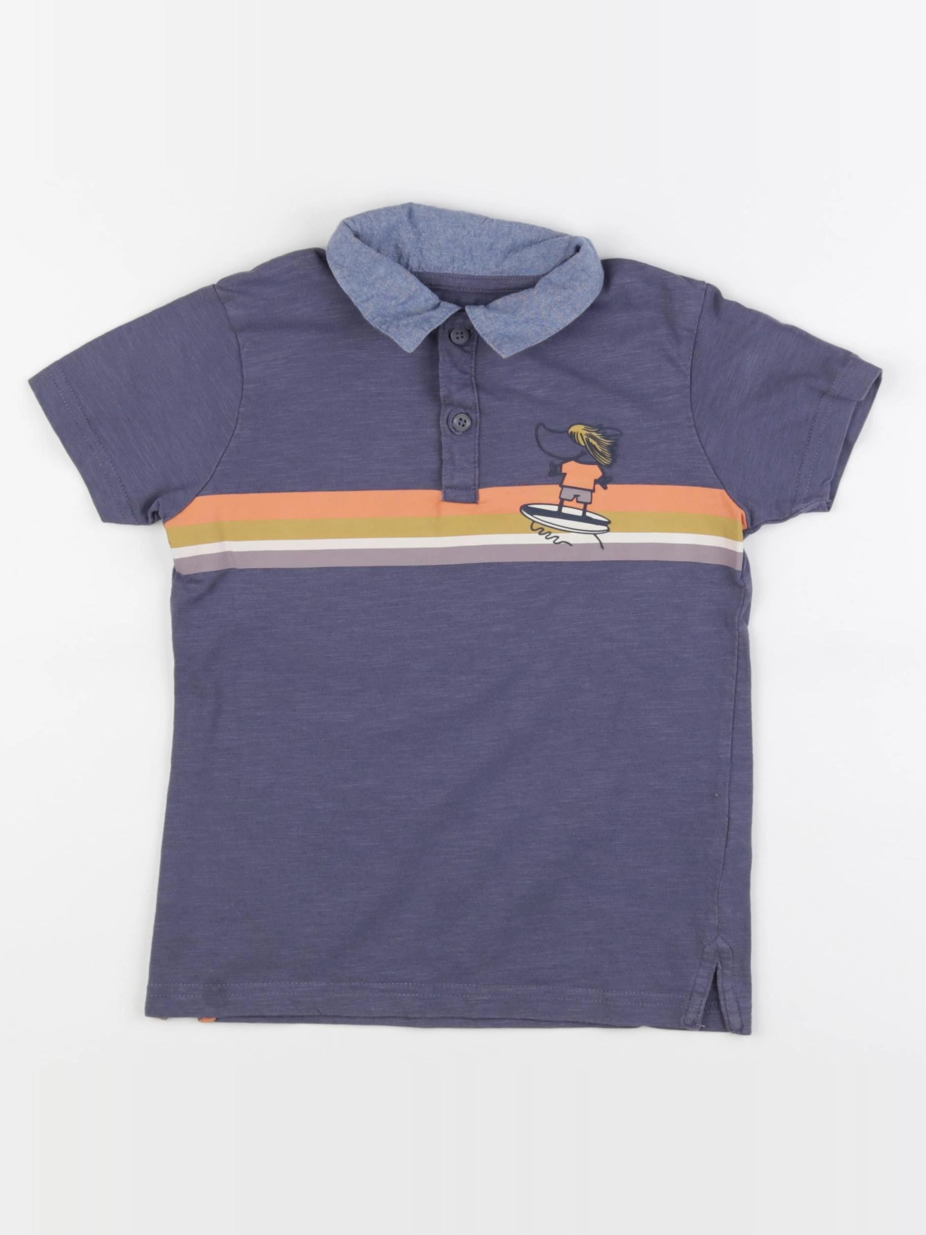 Vertbaudet - polo bleu - 6 ans