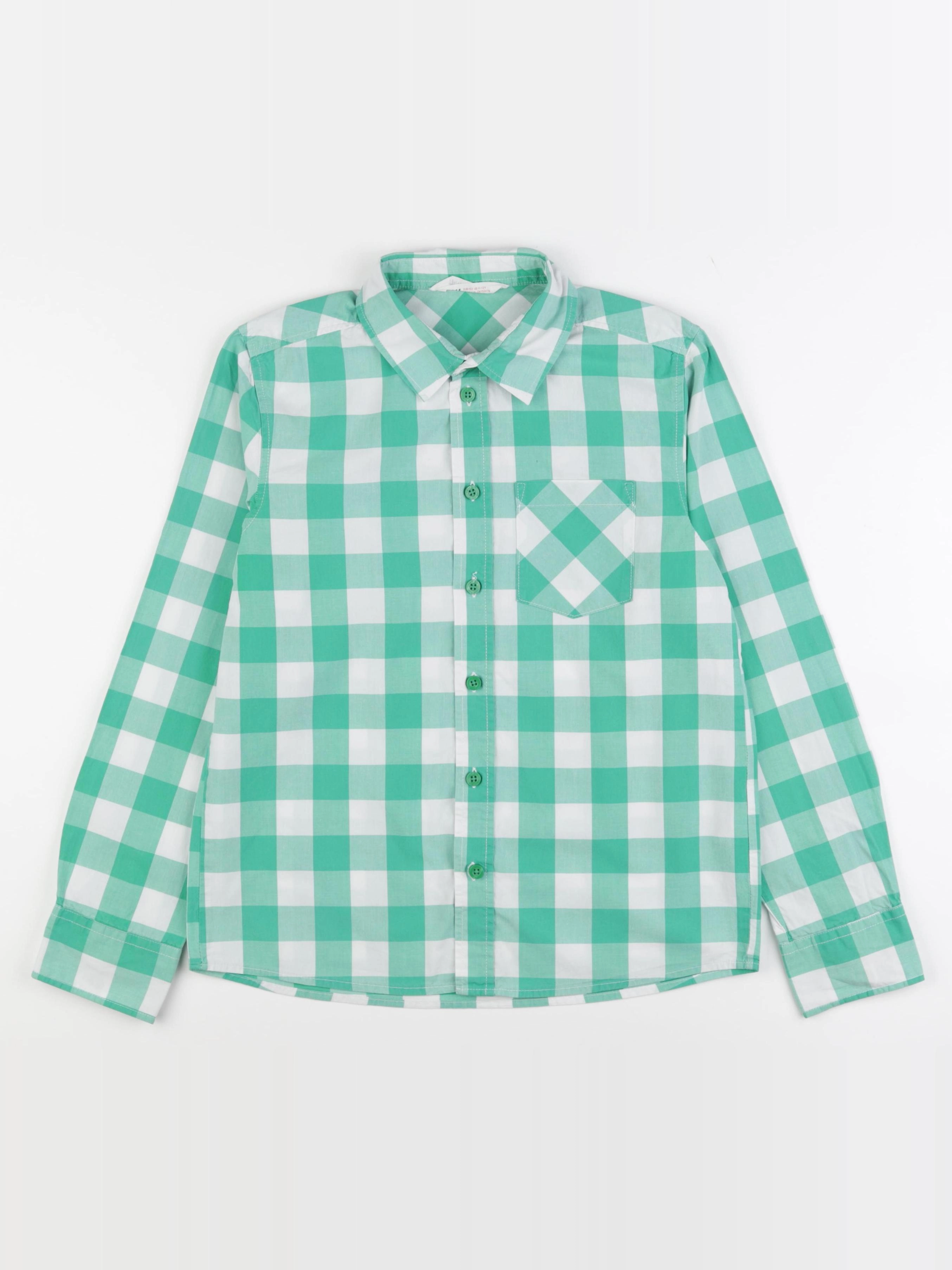 H&M - chemise blanc, vert - 11/12 ans