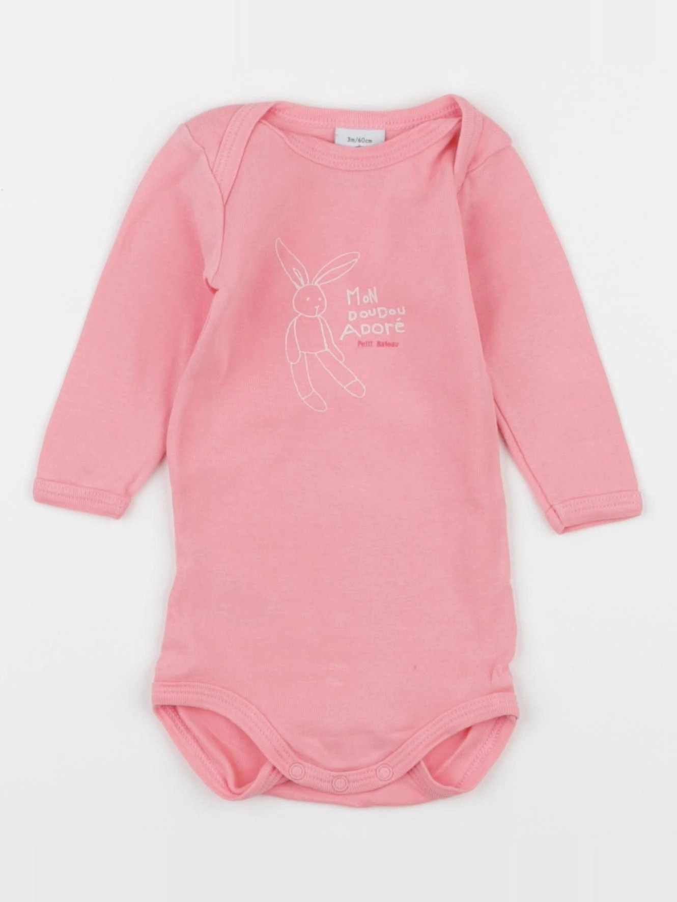 Petit Bateau - body rose - 3 mois