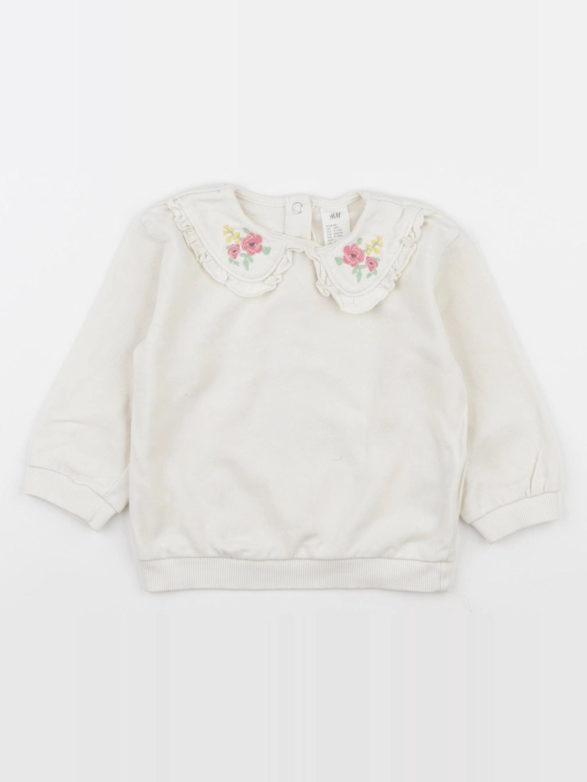 H&M - sweat blanc - 9/12 mois