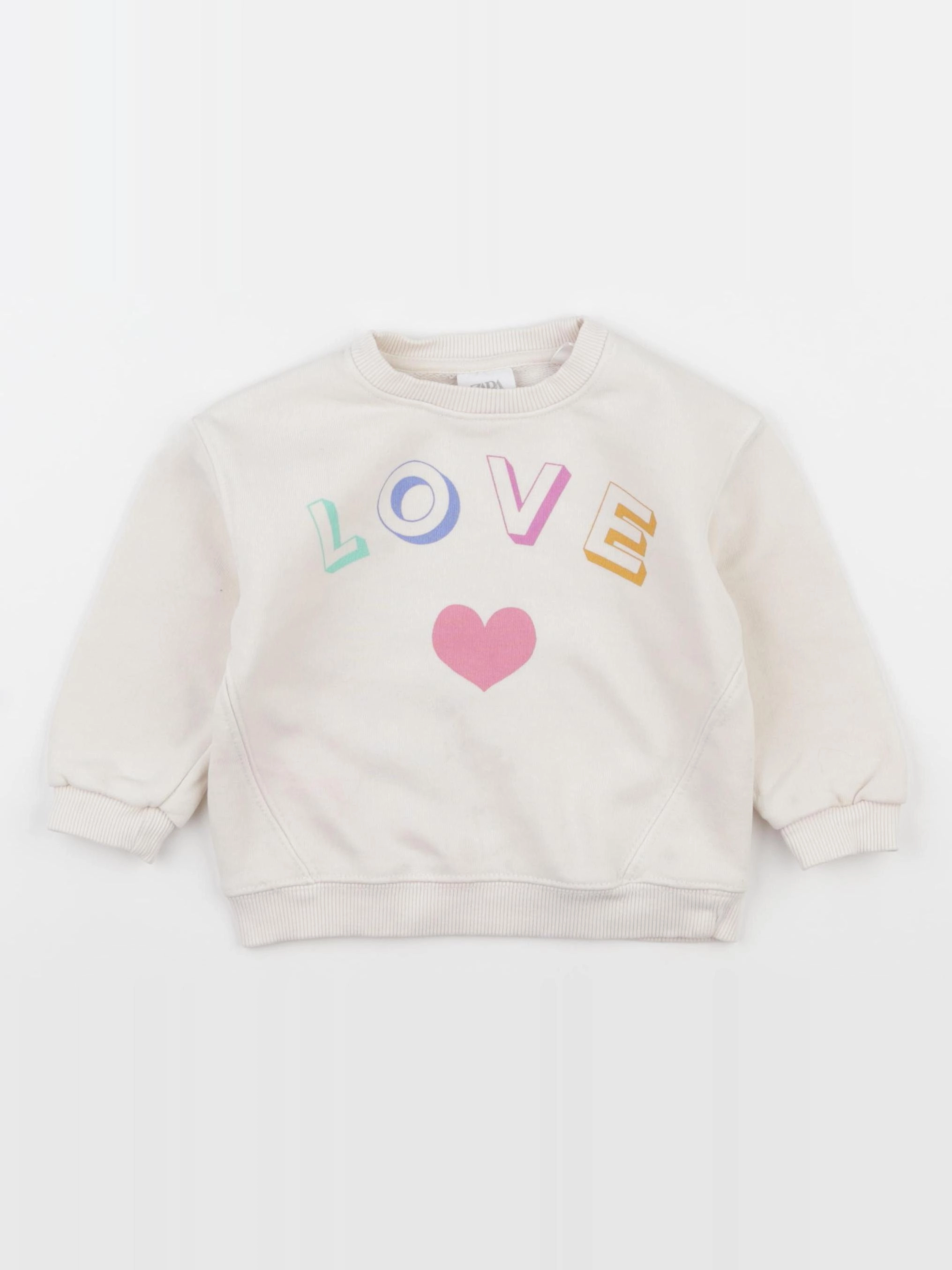 Zara - sweat beige - 9/12 mois