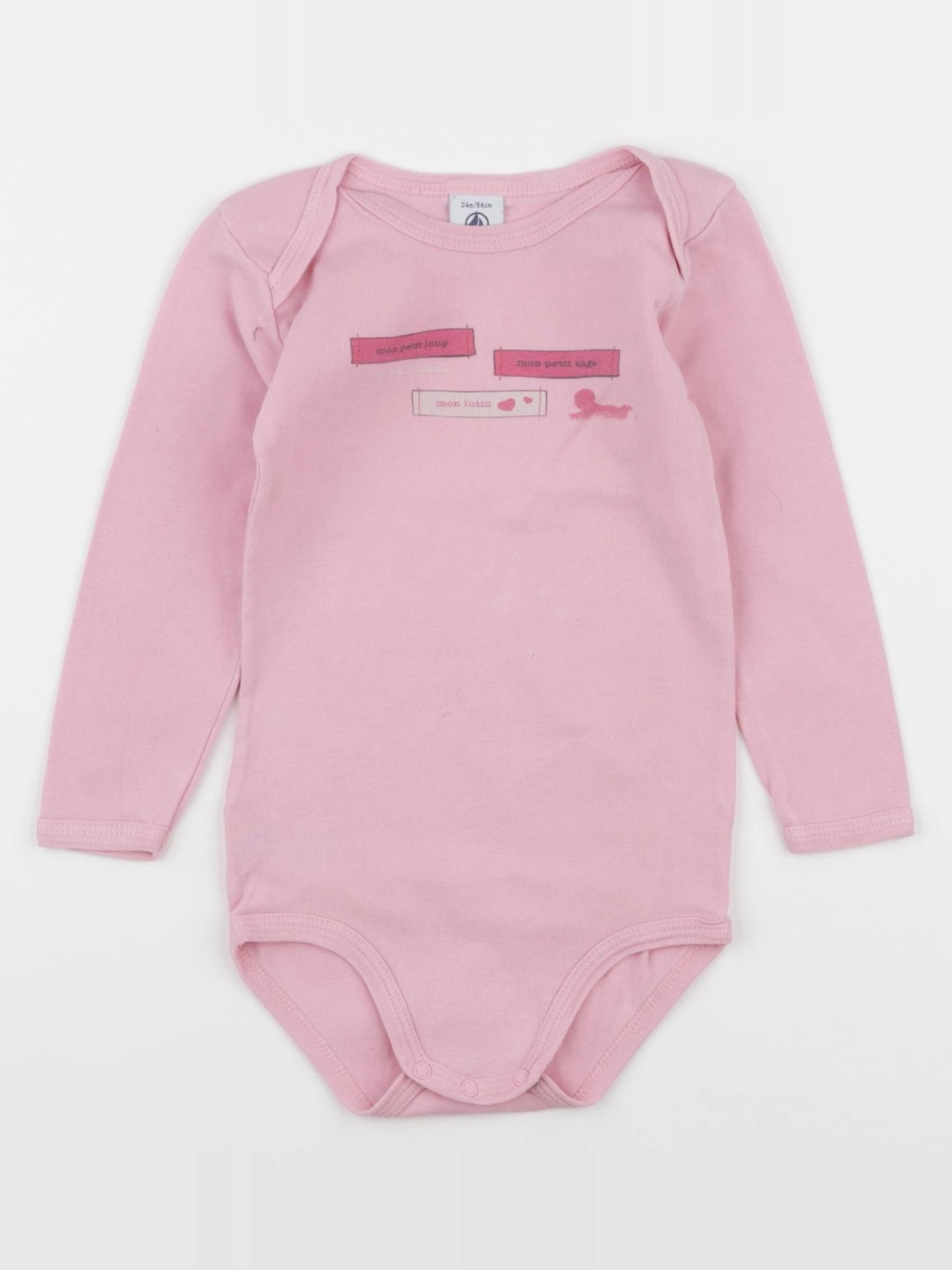 Petit Bateau - body rose - 24 mois