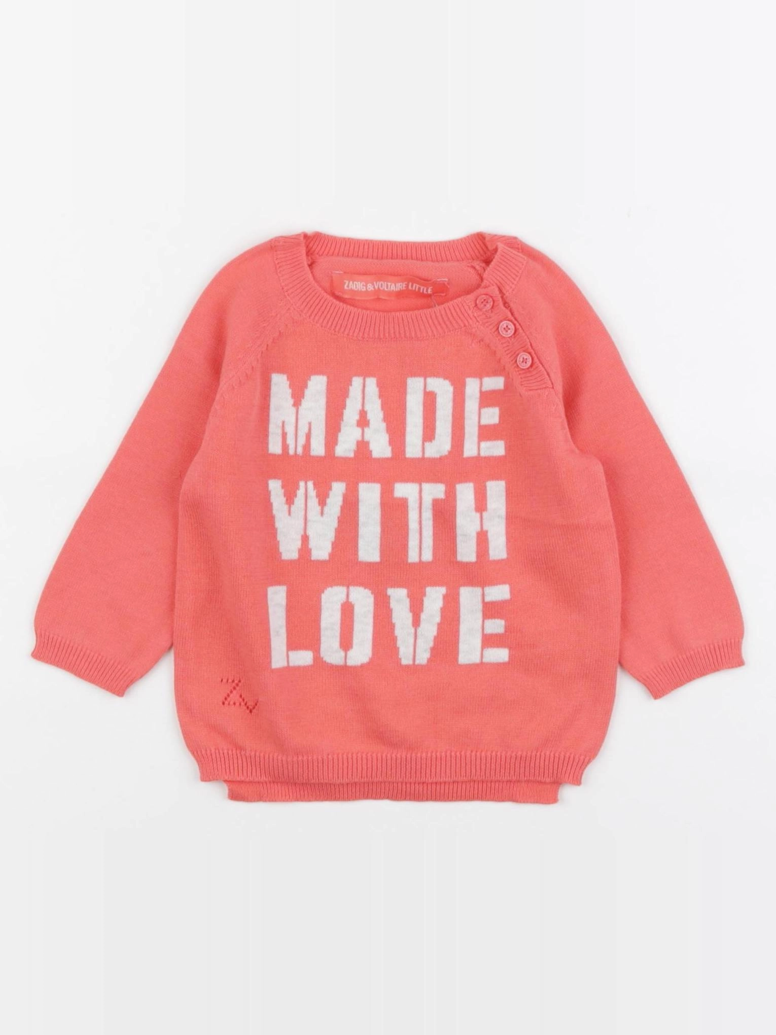 Zadig & Voltaire - pull rose - 6 mois