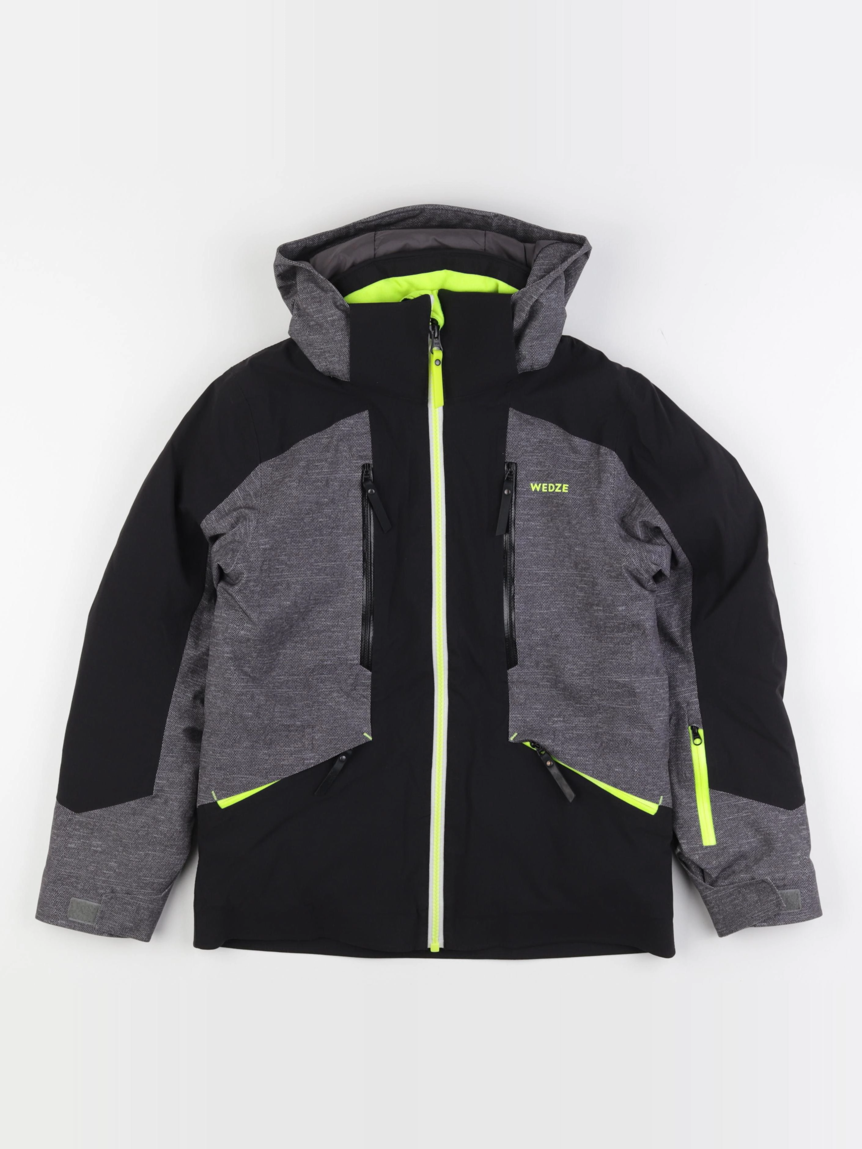 Decathlon ski - manteau de ski jaune, gris, noir - 10 ans