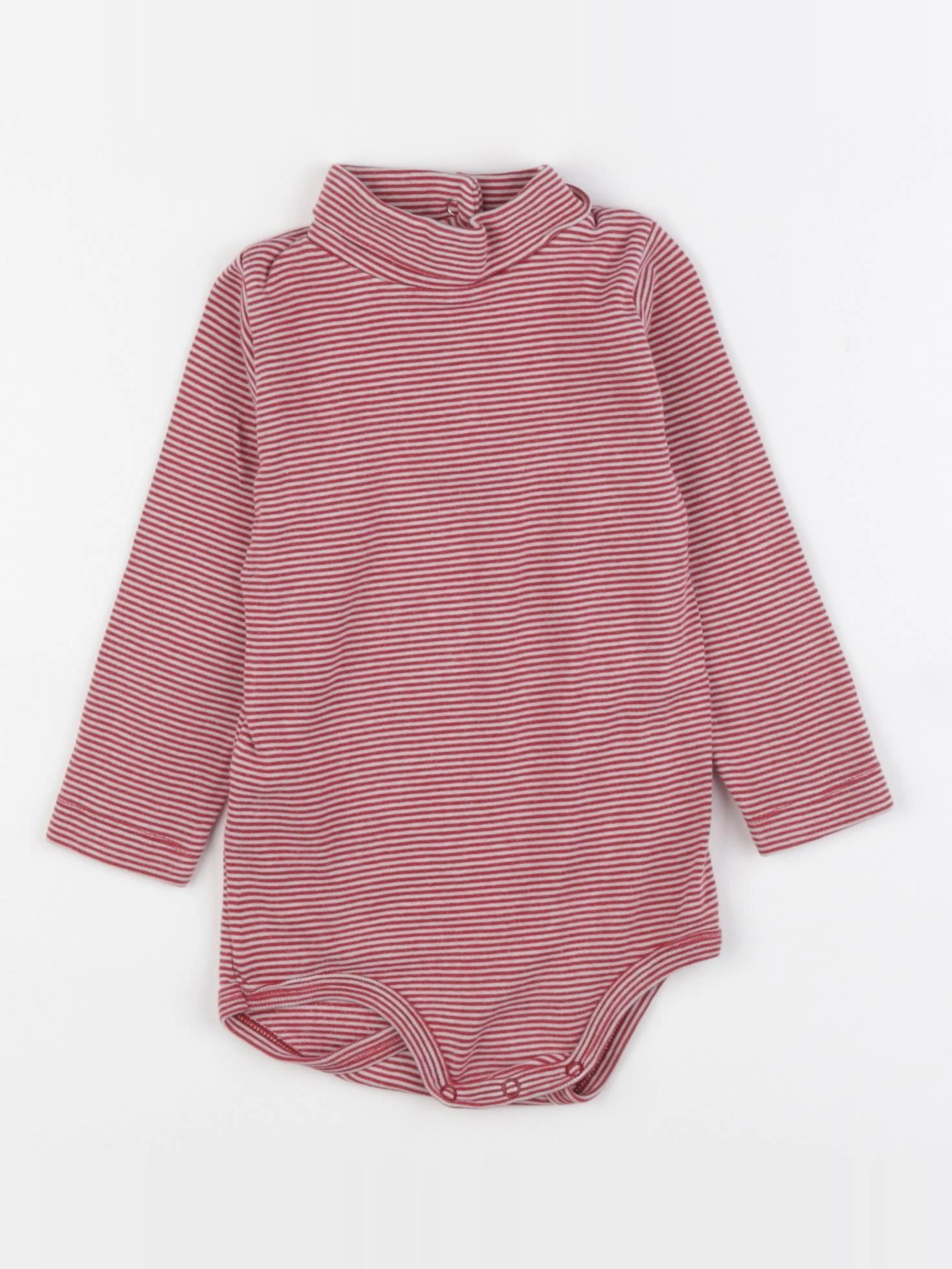 Petit Bateau - body à col rouge - 18 mois