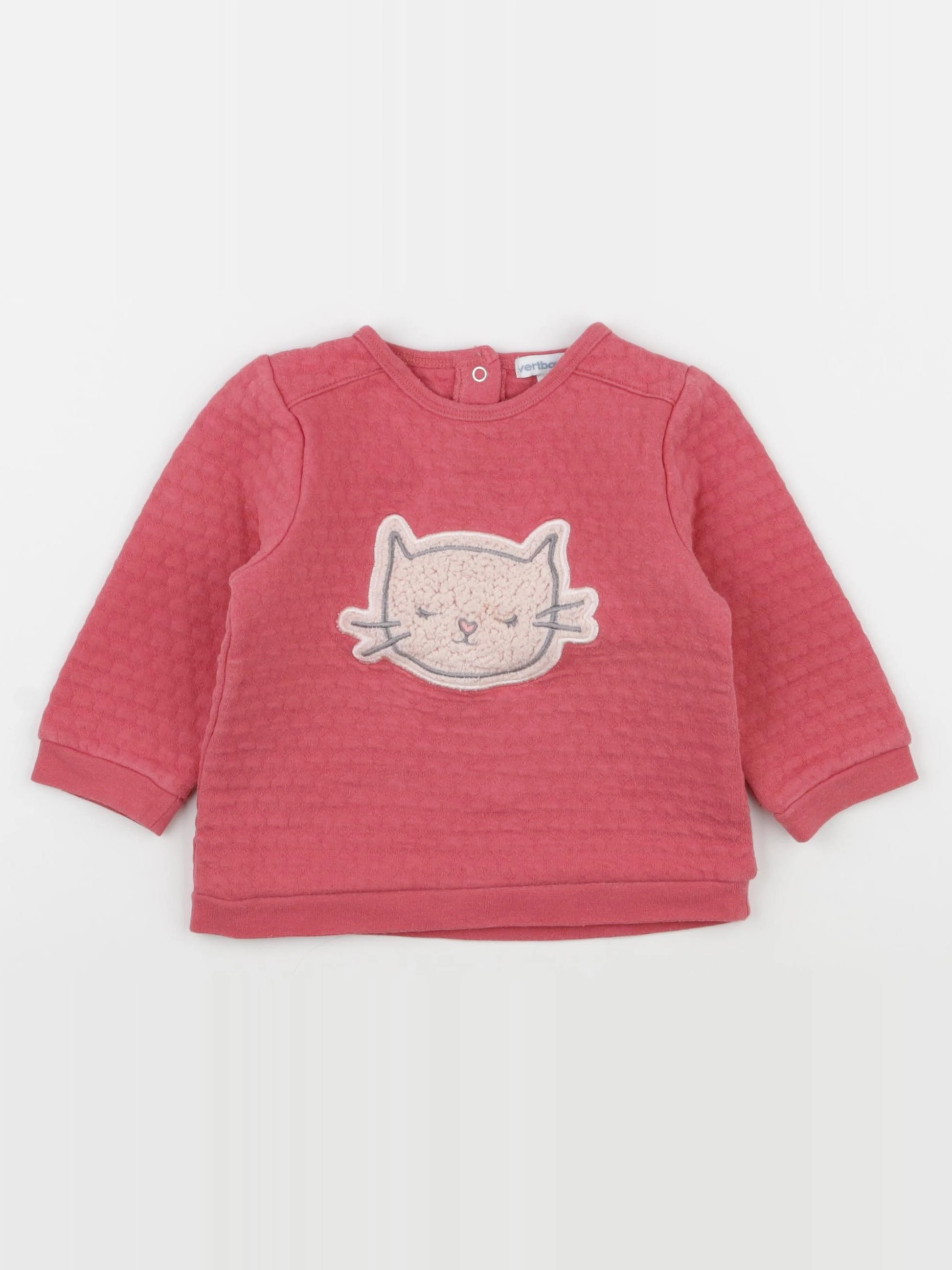 Vertbaudet - sweat rose - 12 mois