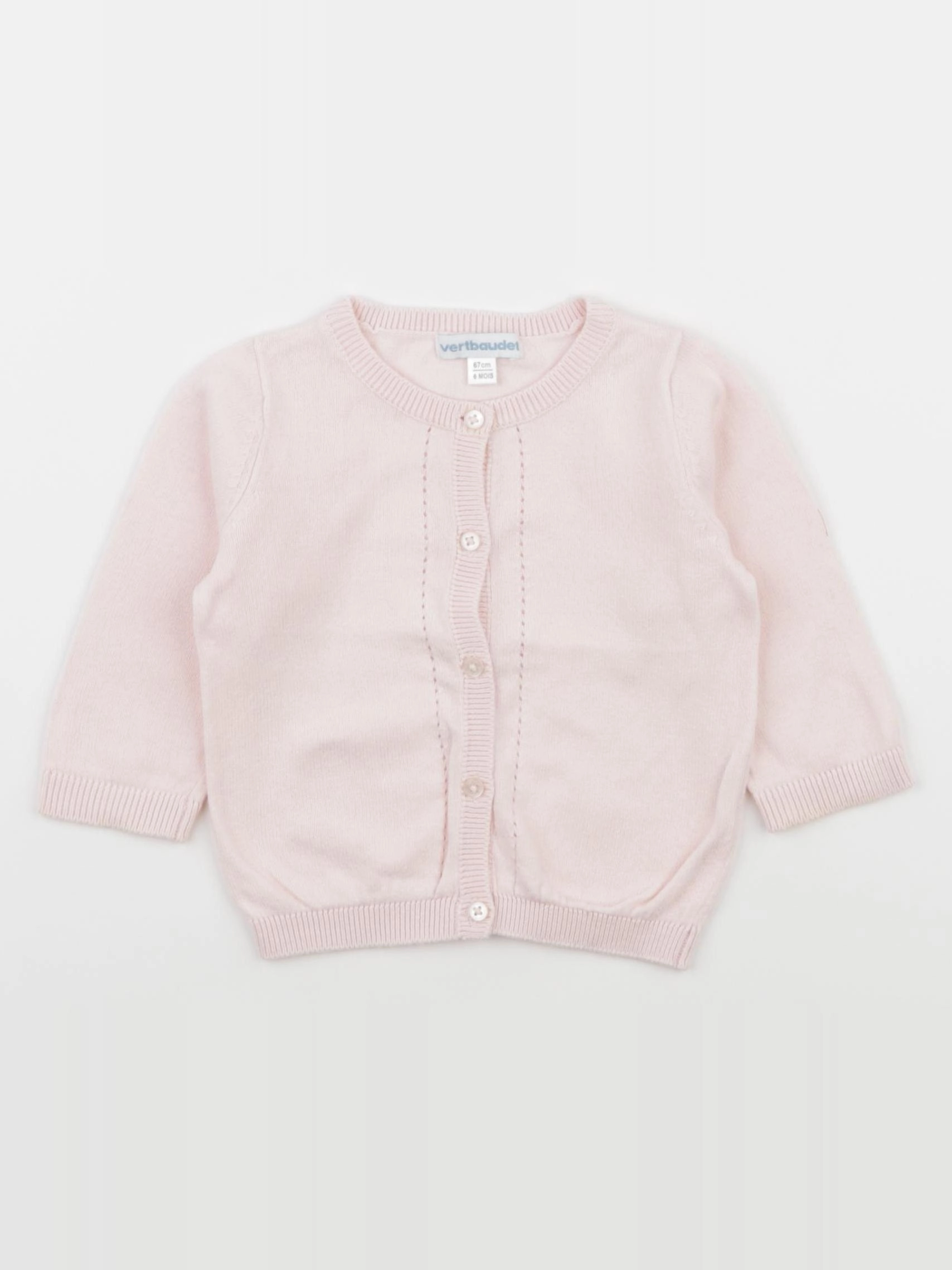 Vertbaudet - gilet rose - 6 mois