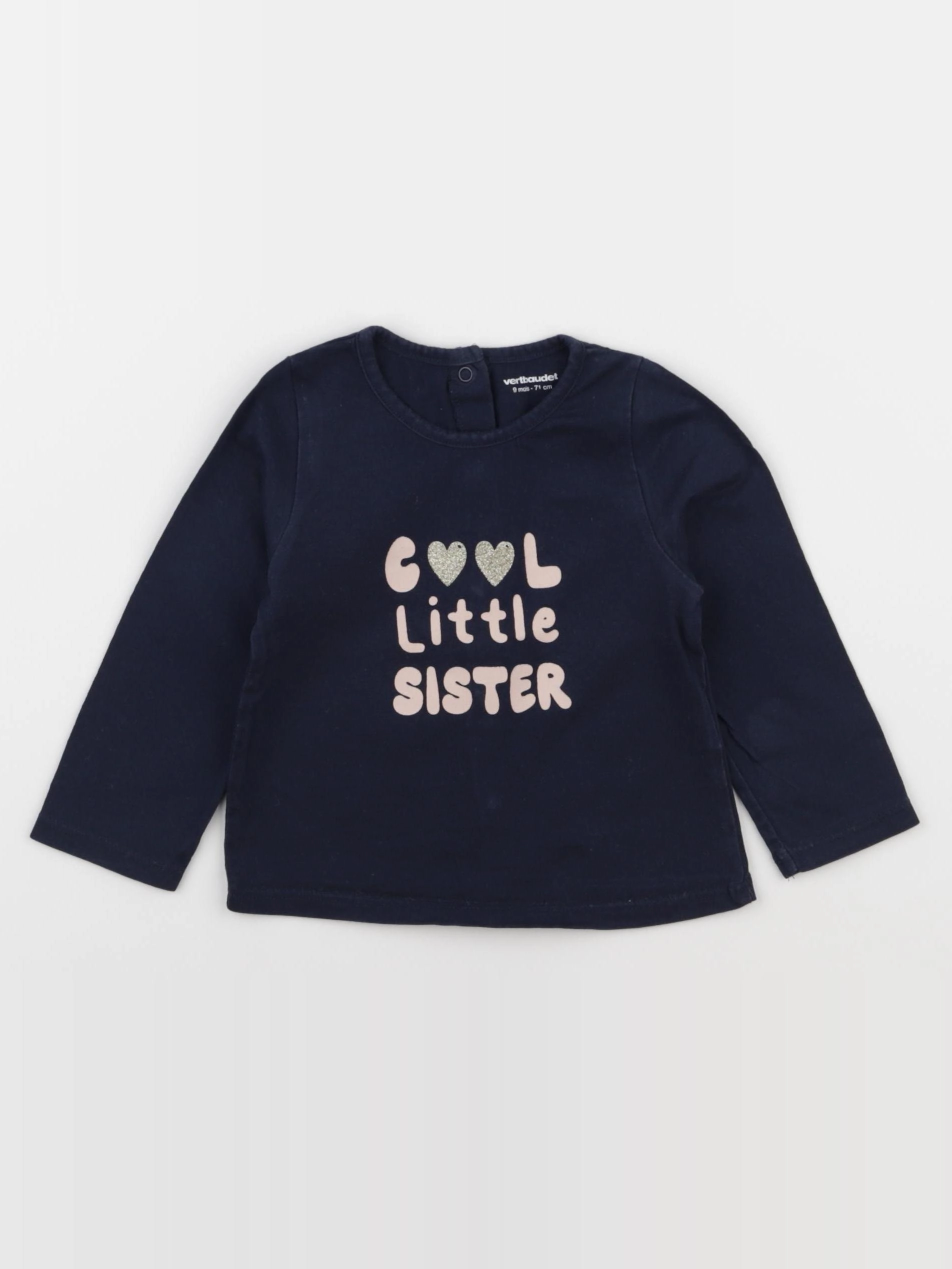Vertbaudet - tee-shirt bleu - 9 mois