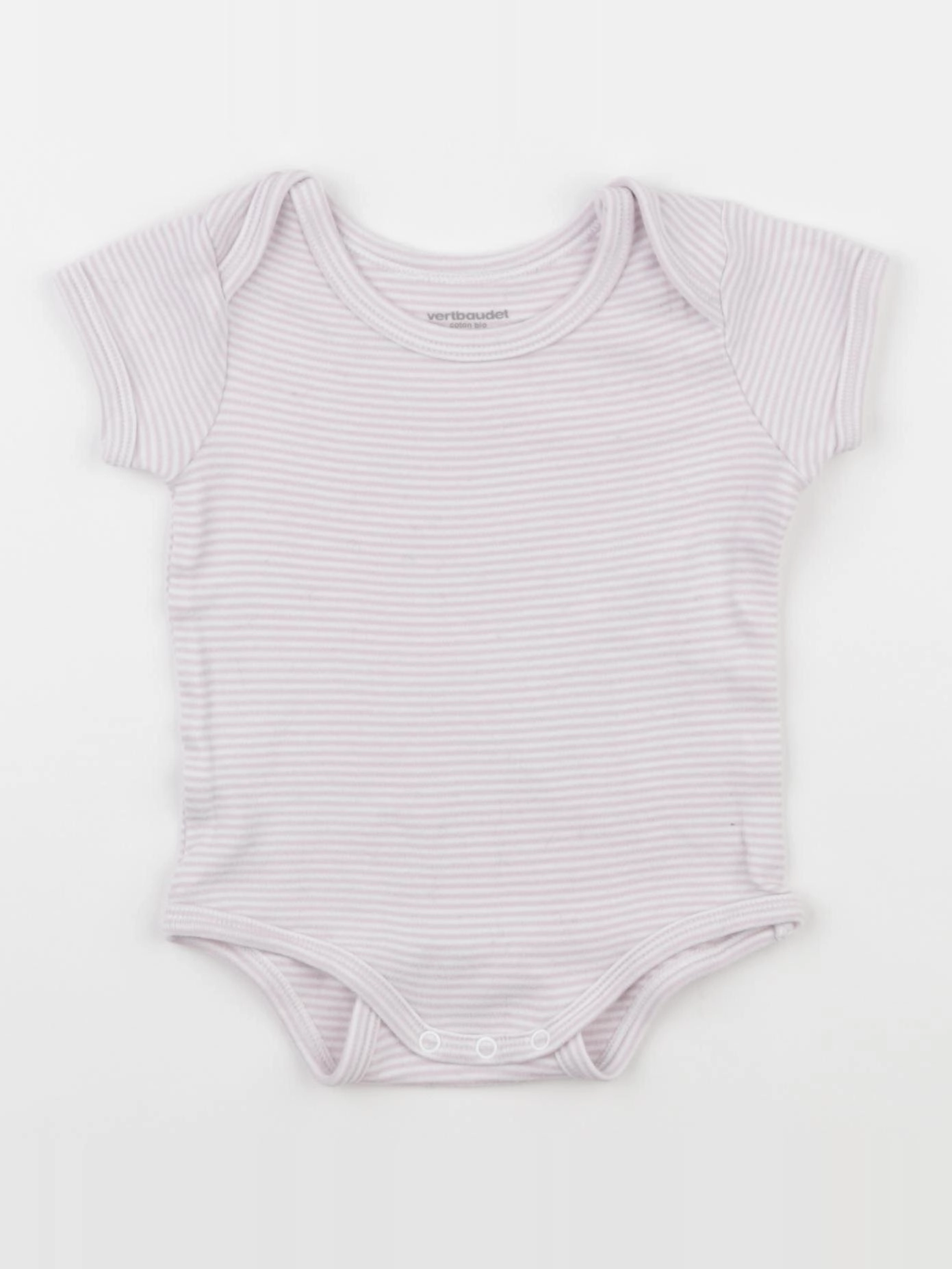 Vertbaudet - body violet, blanc - 12 mois