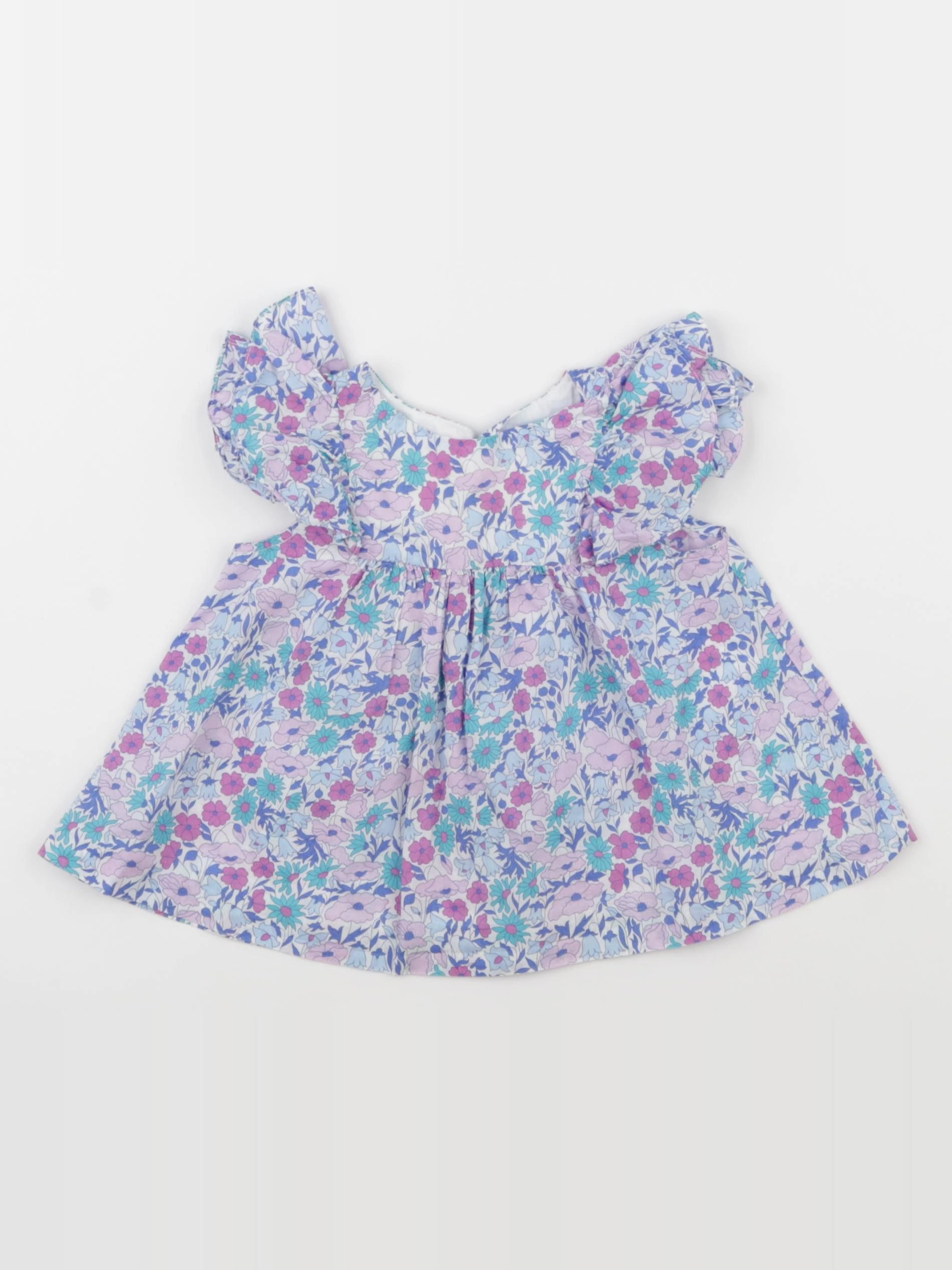 Jacadi - blouse liberty bleu - 12 mois