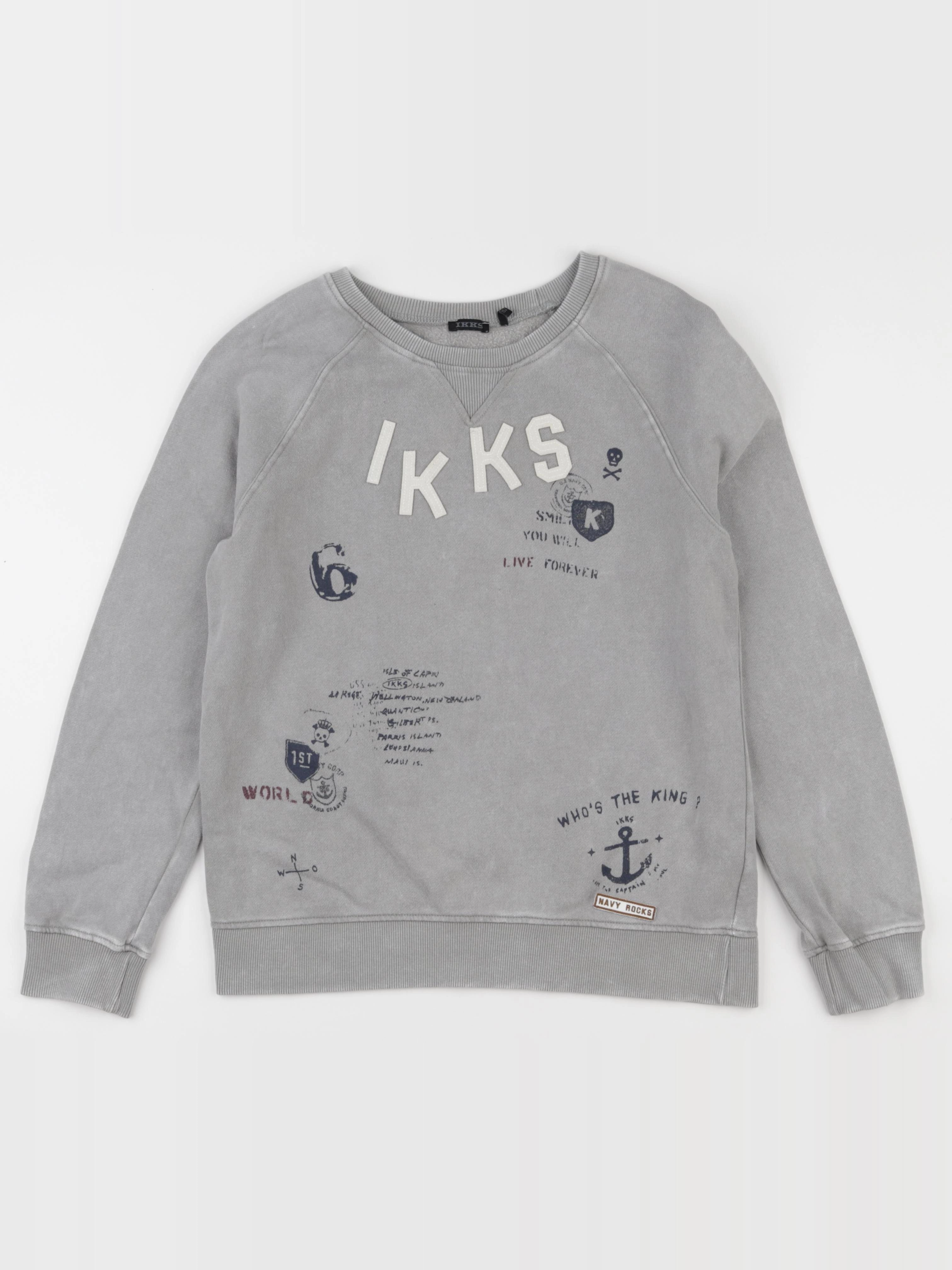 IKKS - sweat gris - 12 ans