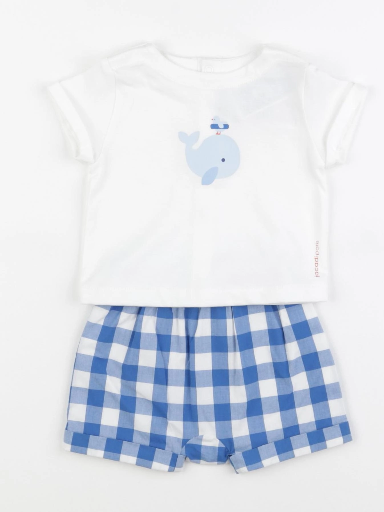 Jacadi - ensemble bleu, blanc - 3 mois