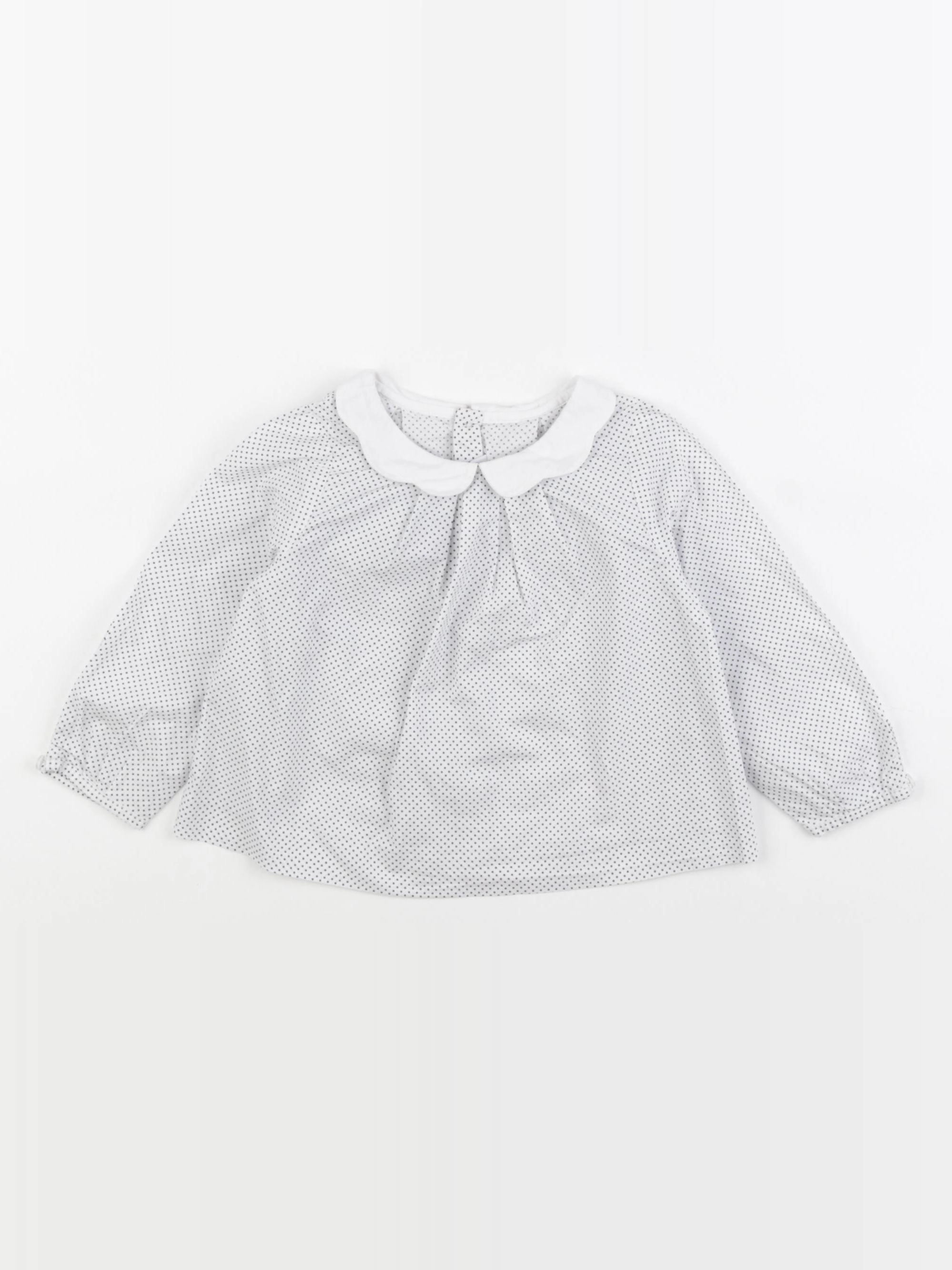 Jacadi - blouse blanc, bleu - 12 mois