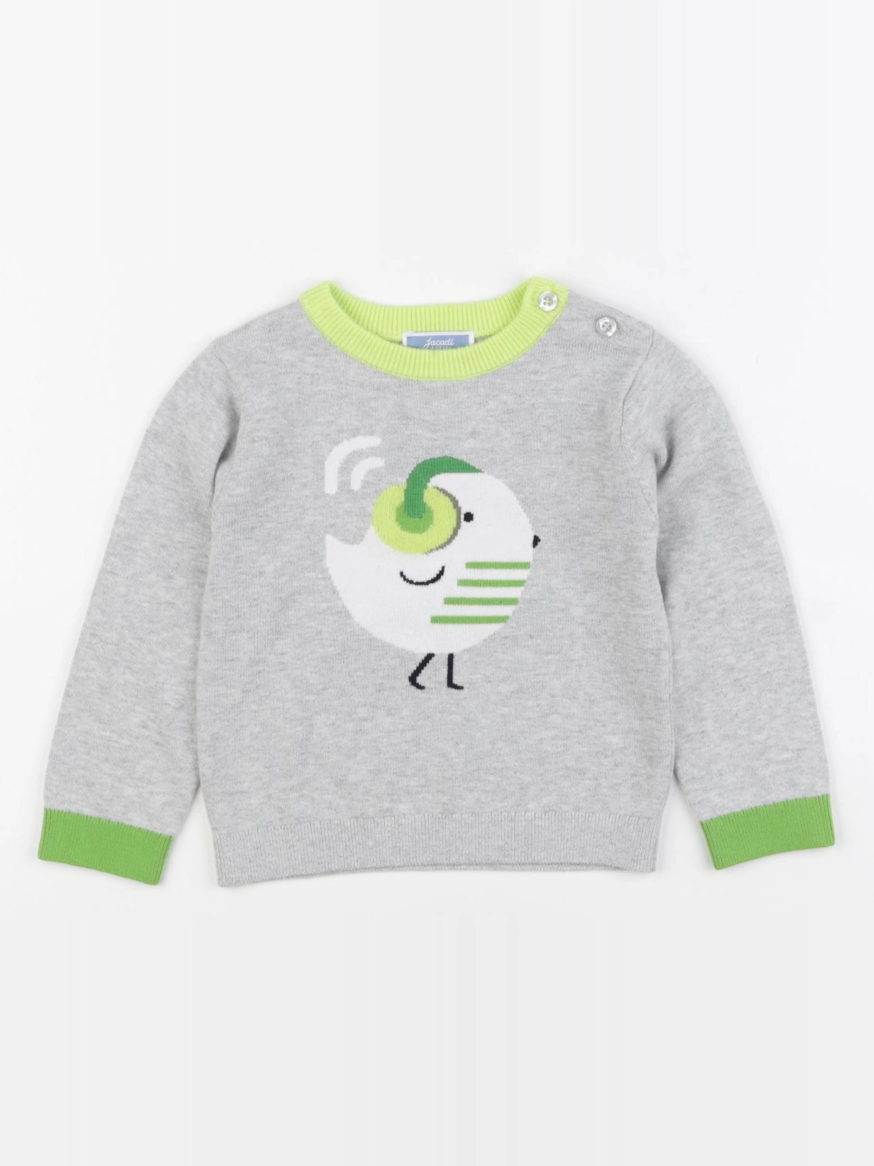 Jacadi - pull gris, jaune - 24 mois