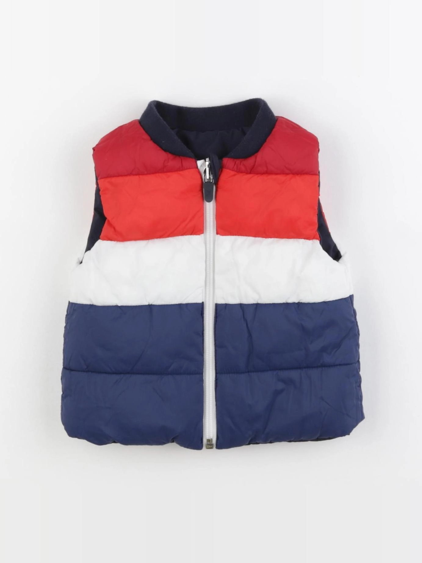 Jacadi - doudoune réversible bleu, blanc, rouge - 6 mois