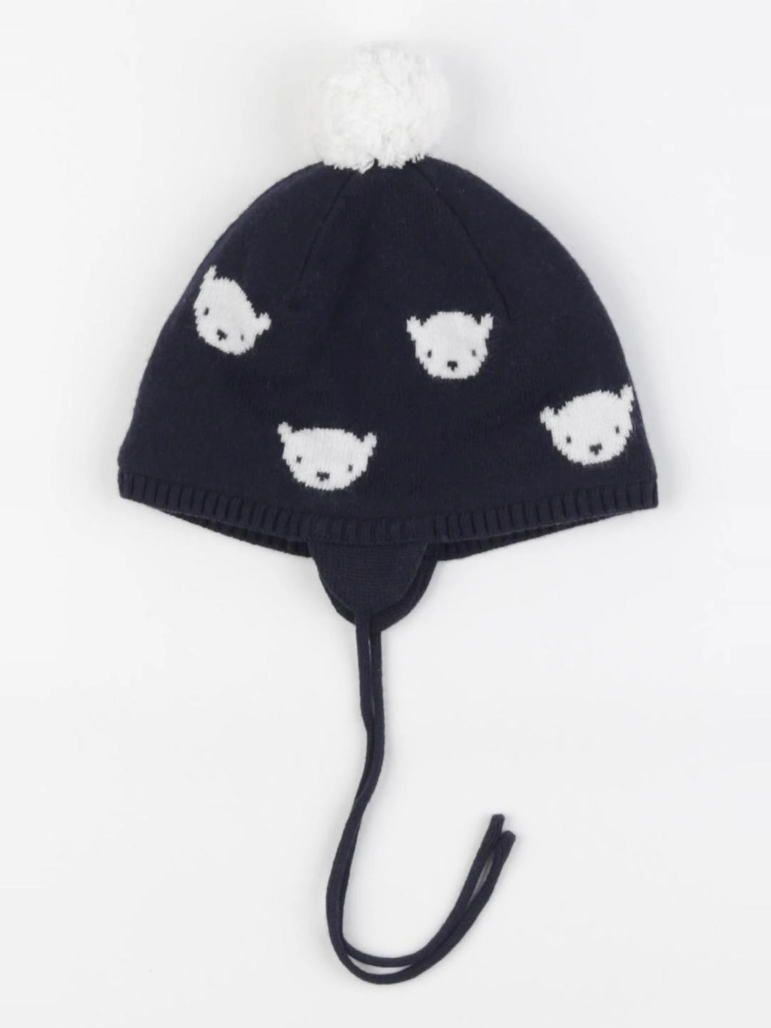 Jacadi - bonnet bleu, blanc - 3 mois