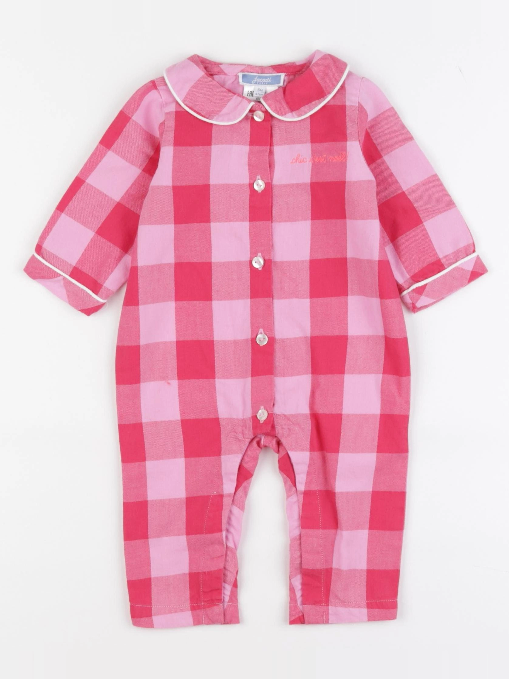 Jacadi - pyjama coton rose - 6 mois