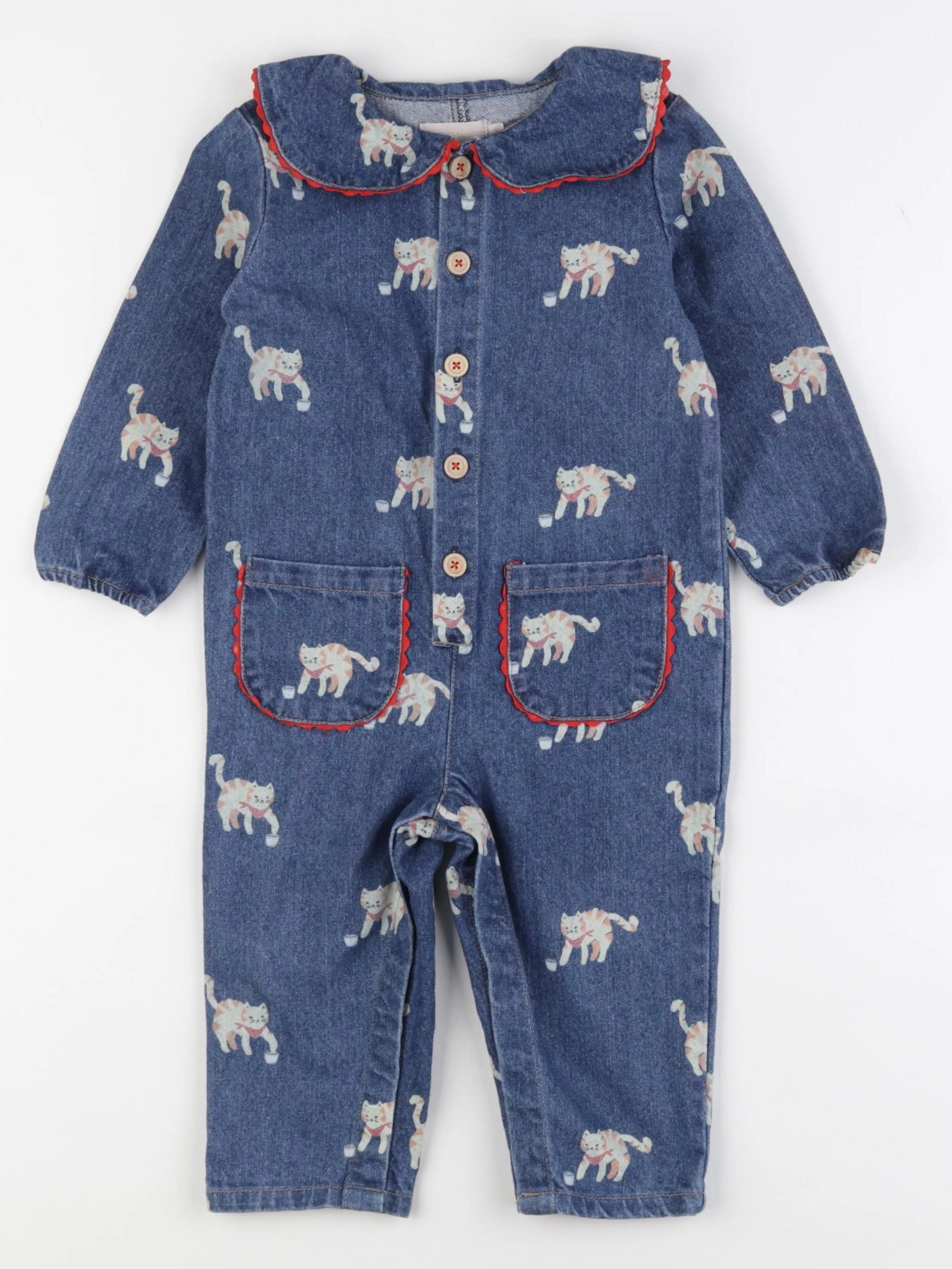 Boutchou - combinaison bleu - 12 mois