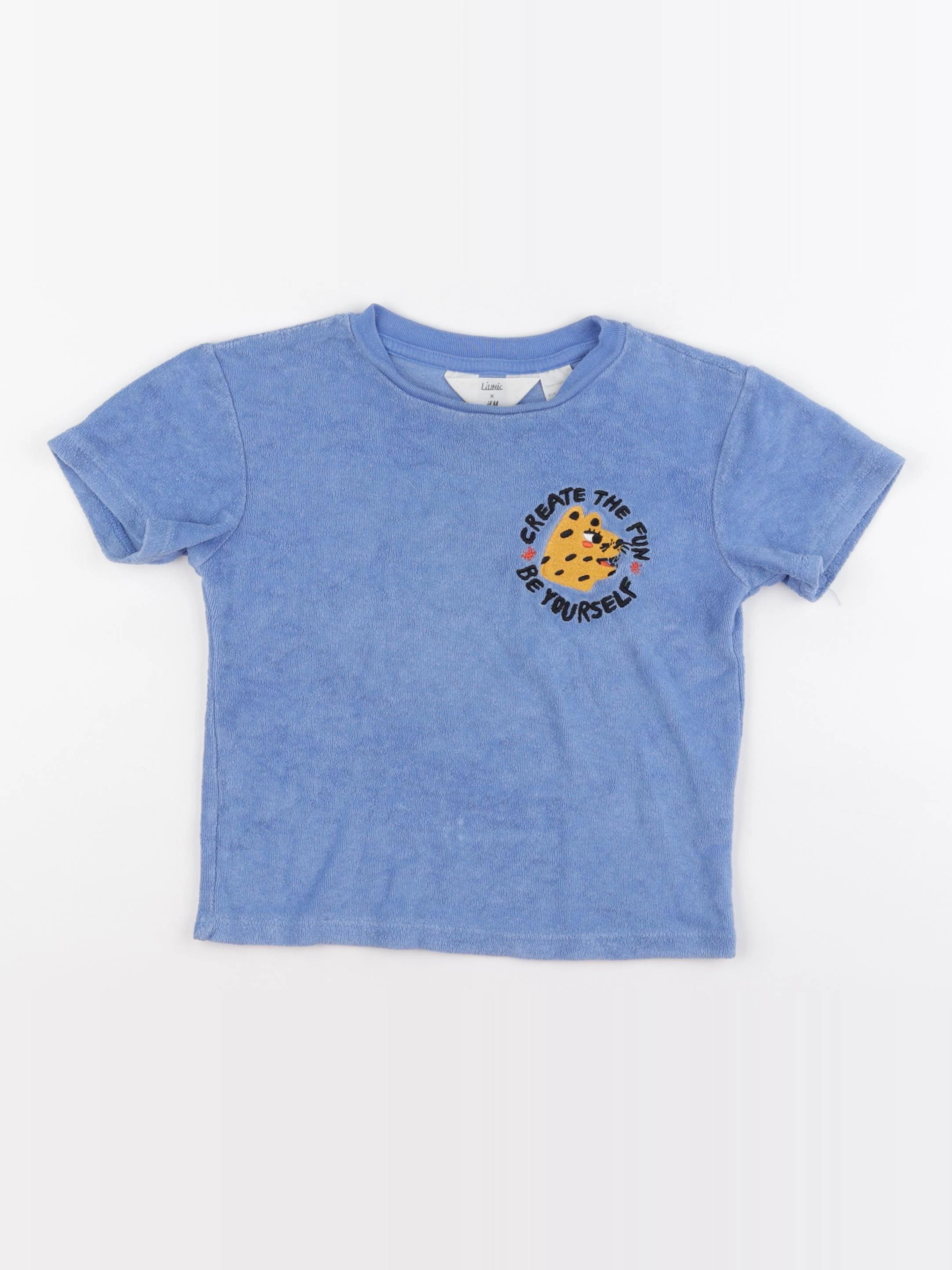 H&M - tee-shirt bleu - 3/4 ans