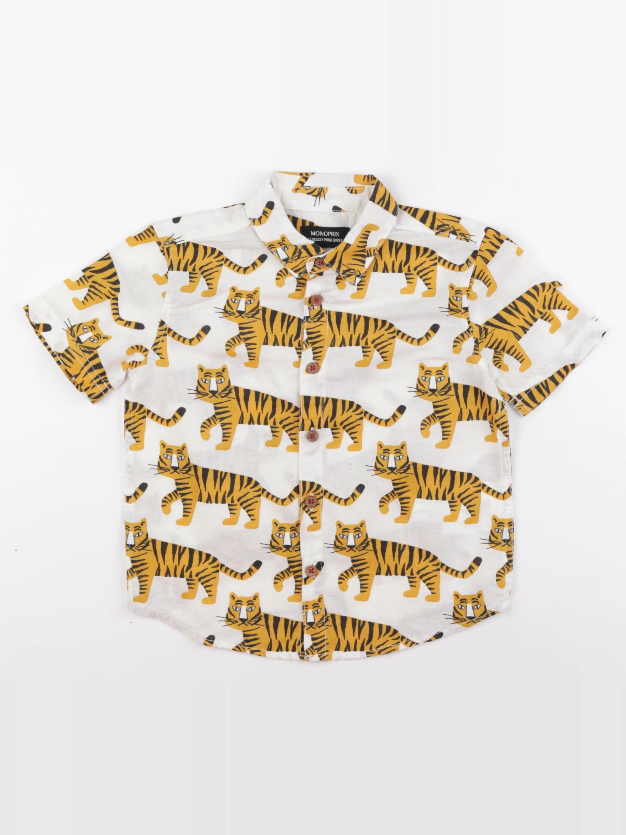 Monoprix - chemise jaune, beige - 5 ans