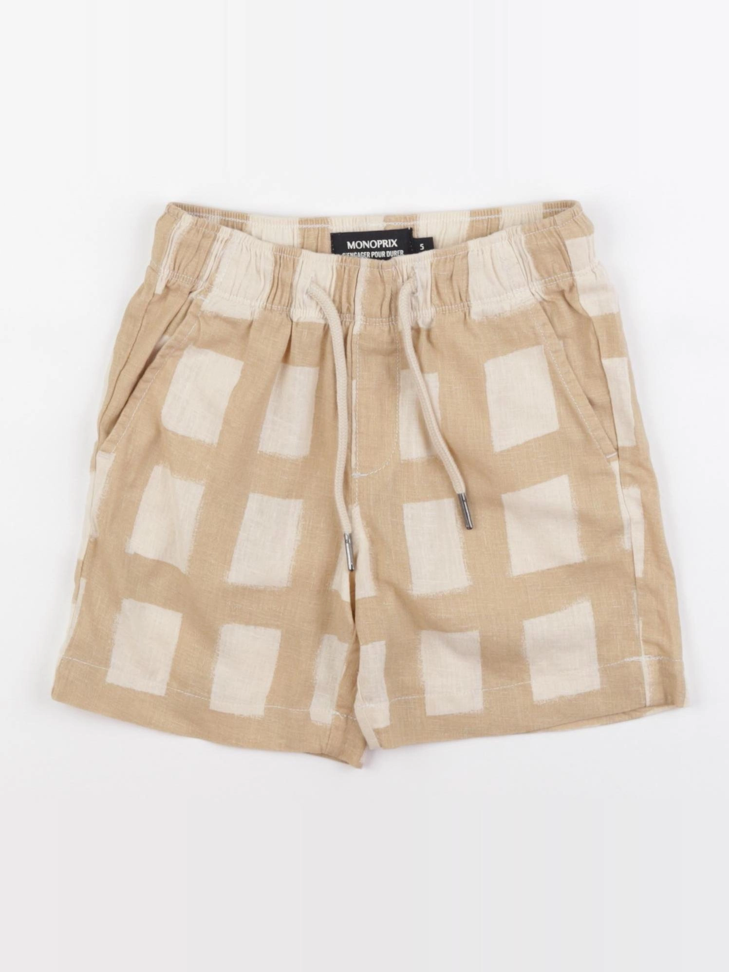 Monoprix - short beige, marron - 5 ans