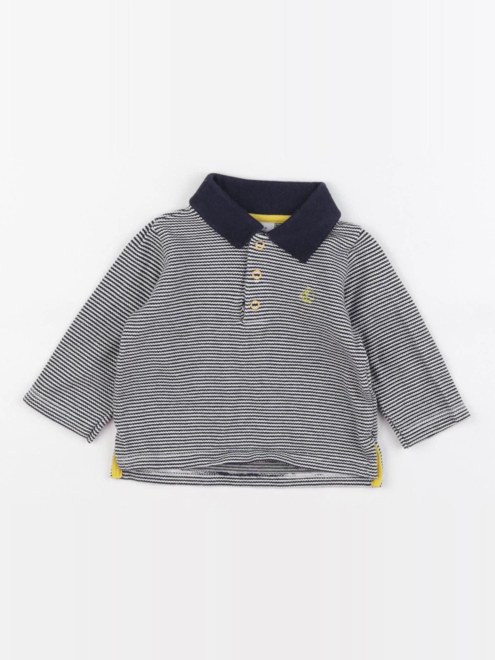 Petit Bateau - polo bleu - 3 mois
