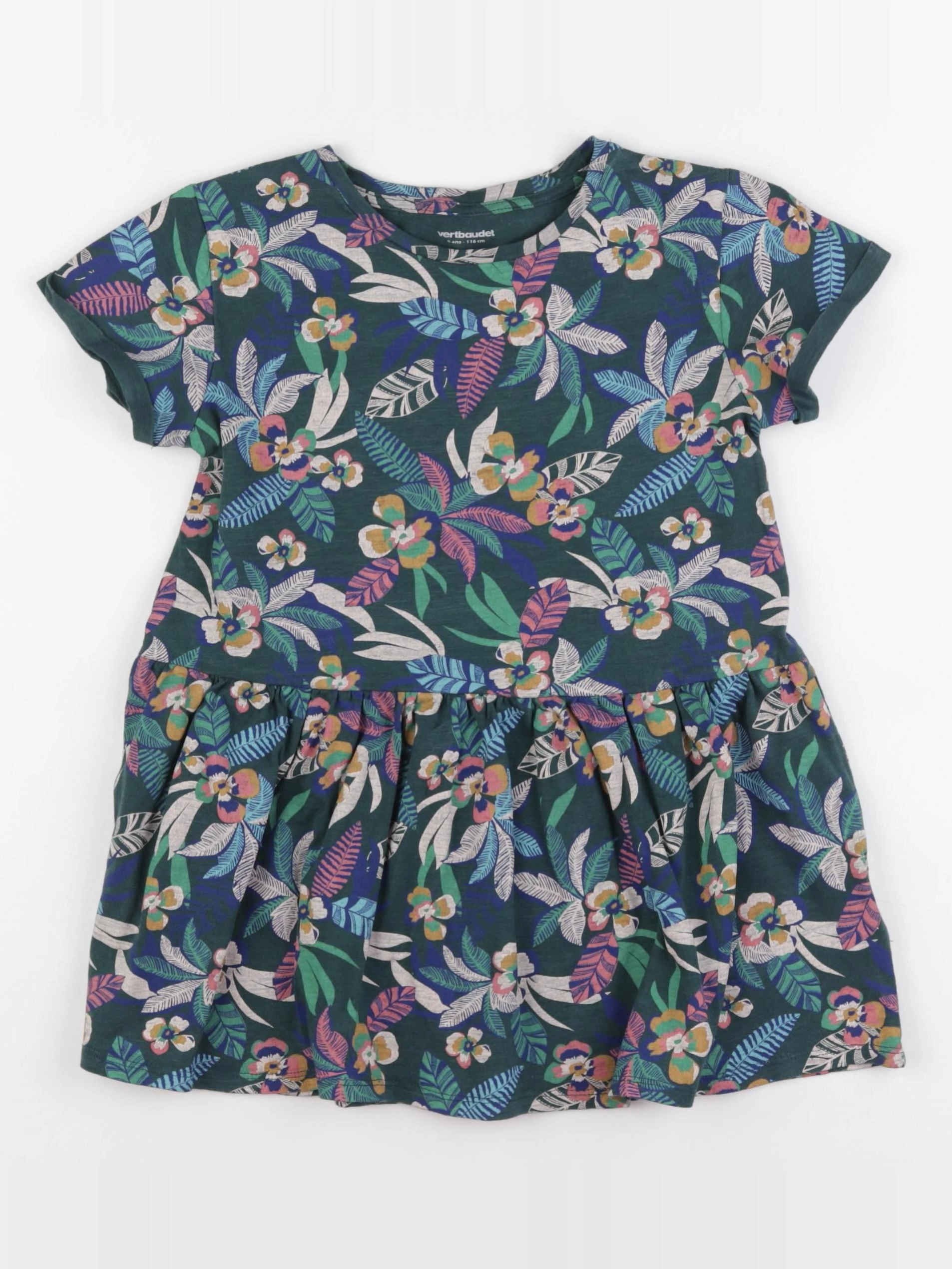 Vertbaudet - robe vert - 6 ans