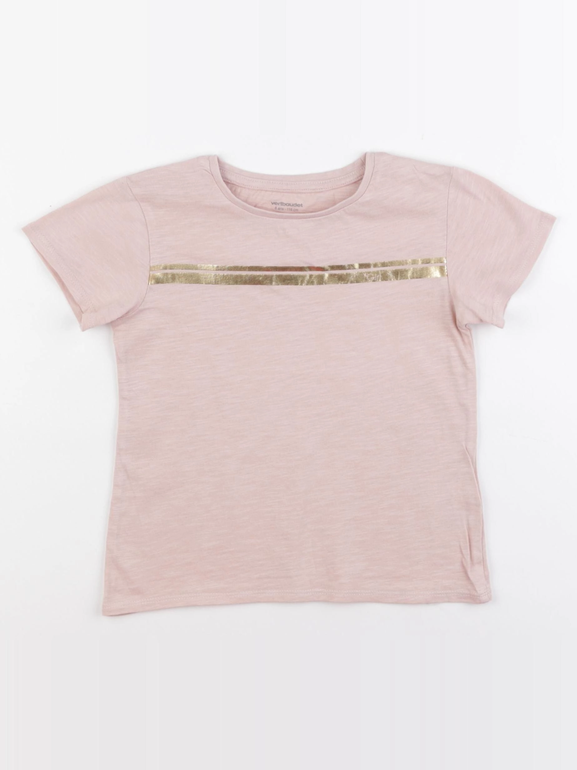 Vertbaudet - tee-shirt rose - 6 ans