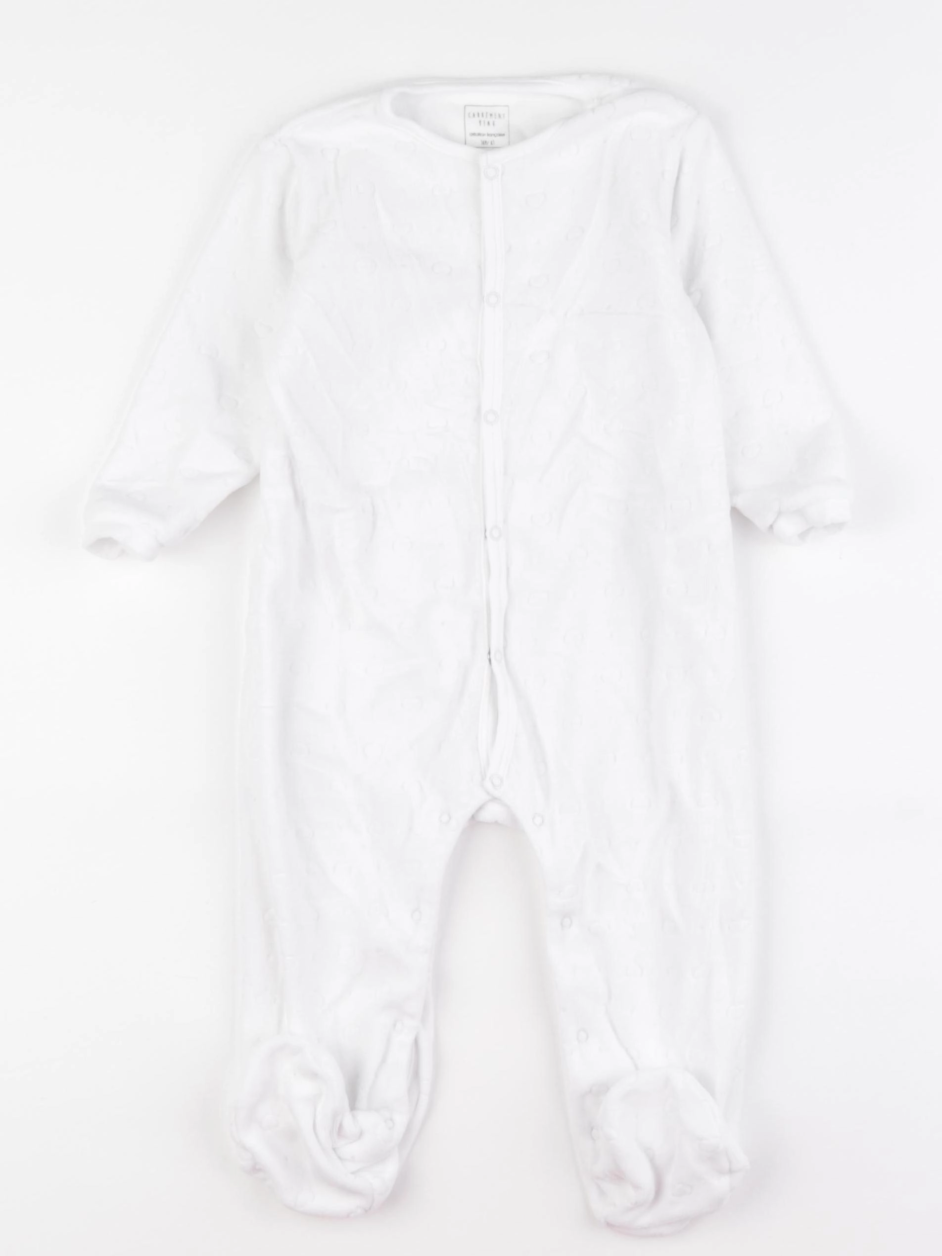 Carrément Beau - pyjama velours blanc - 18 mois
