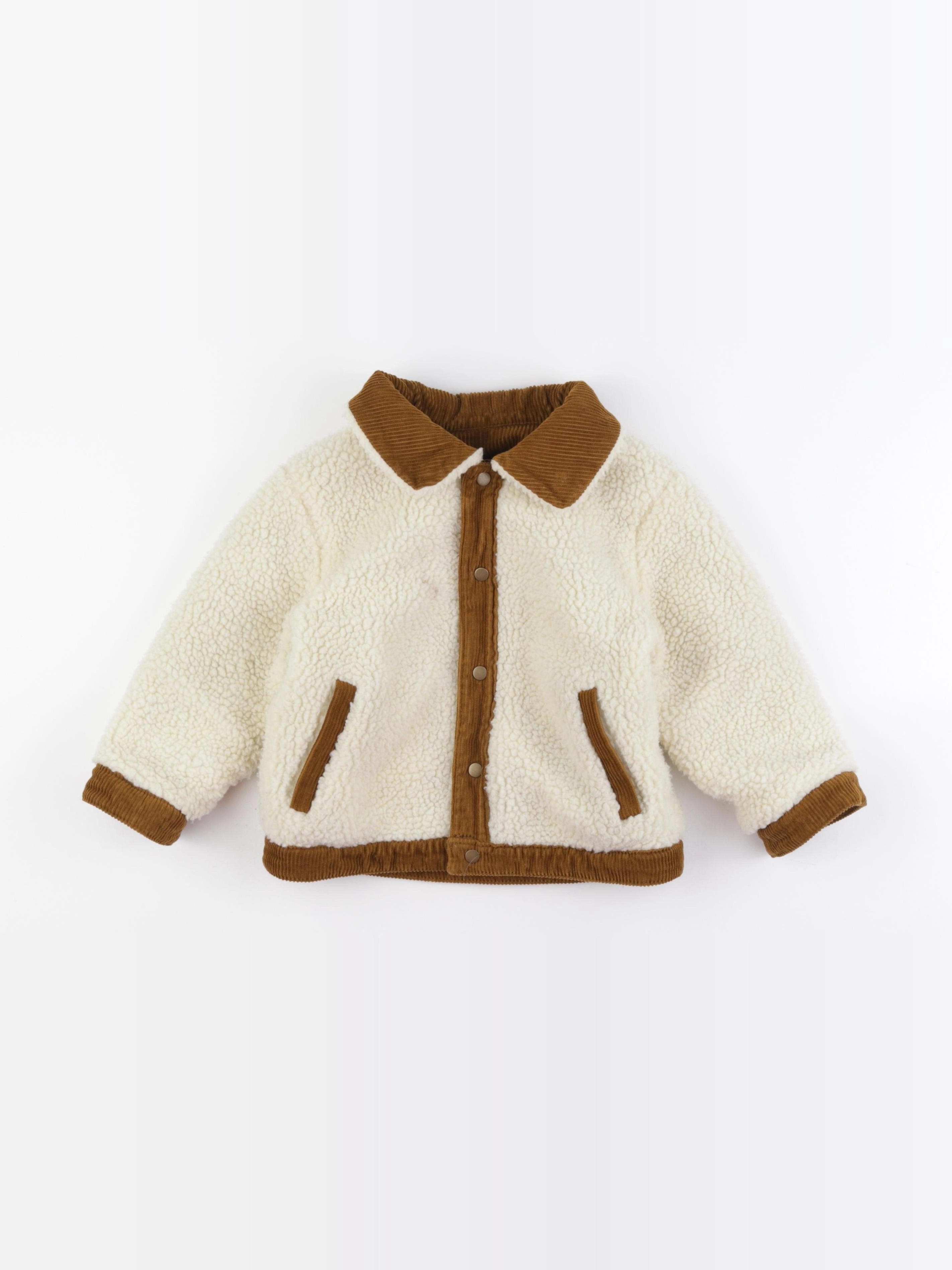 Boutchou - veste réversible beige, marron - 36 mois