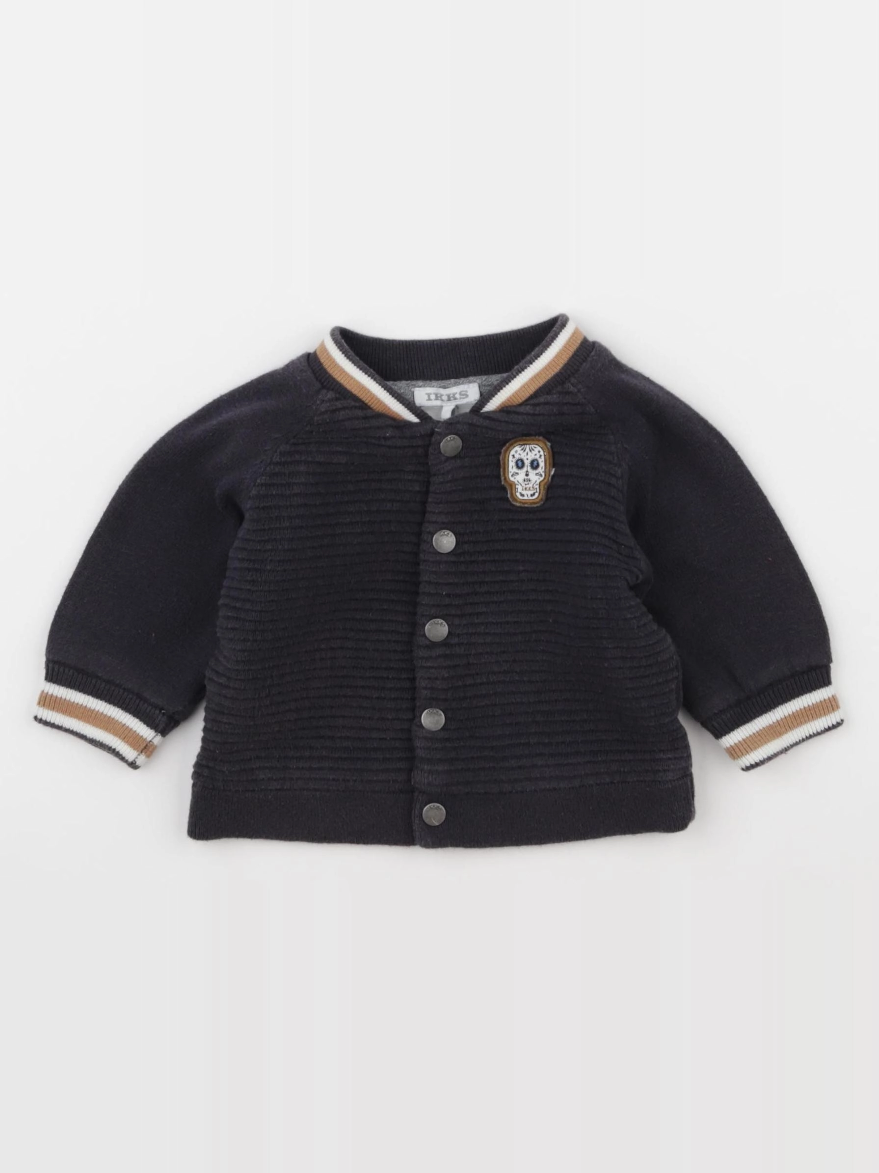 IKKS - gilet imprimé au dos gris - 3 mois