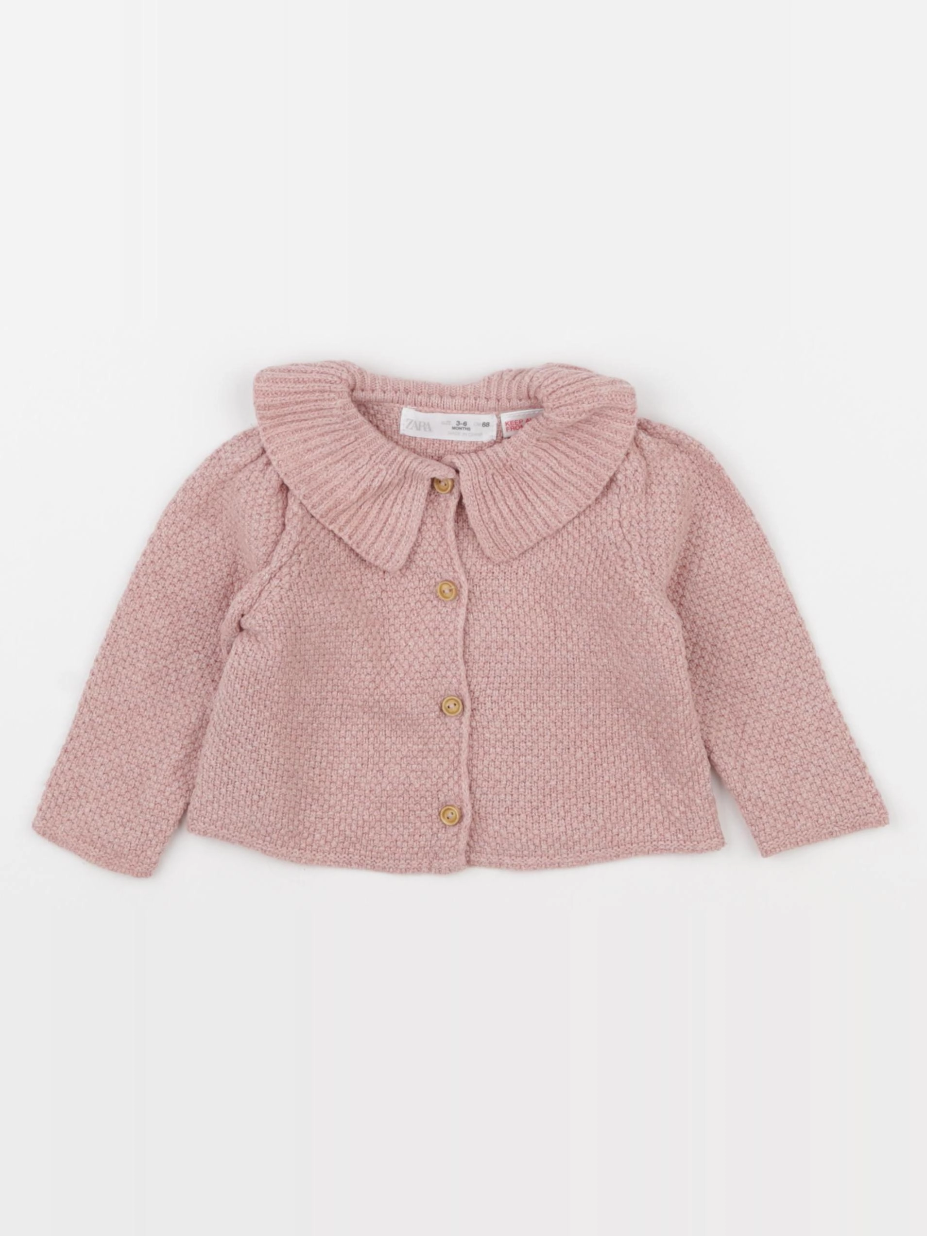 Zara - gilet rose - 3/6 mois