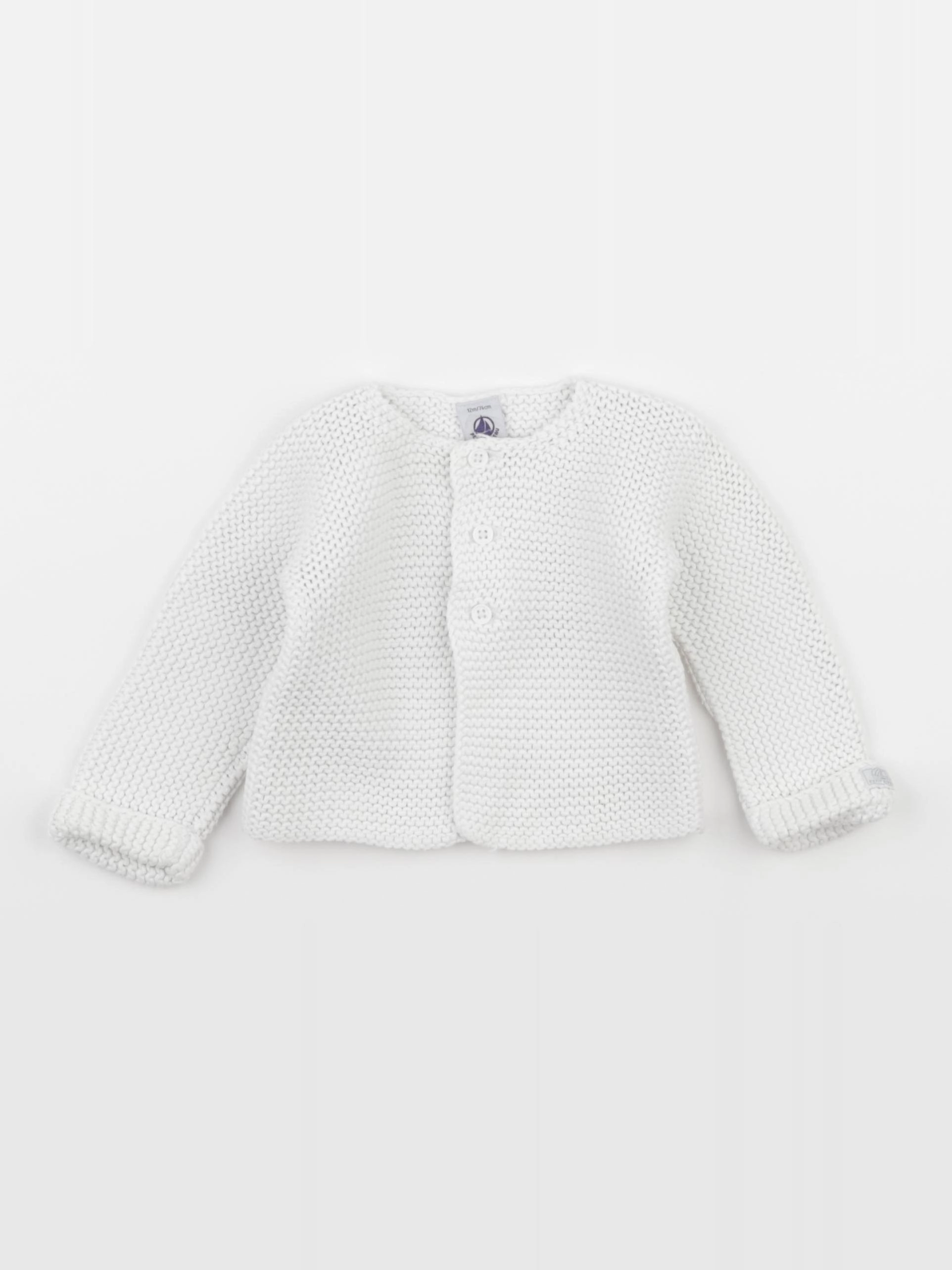 Petit Bateau - gilet blanc - 12 mois