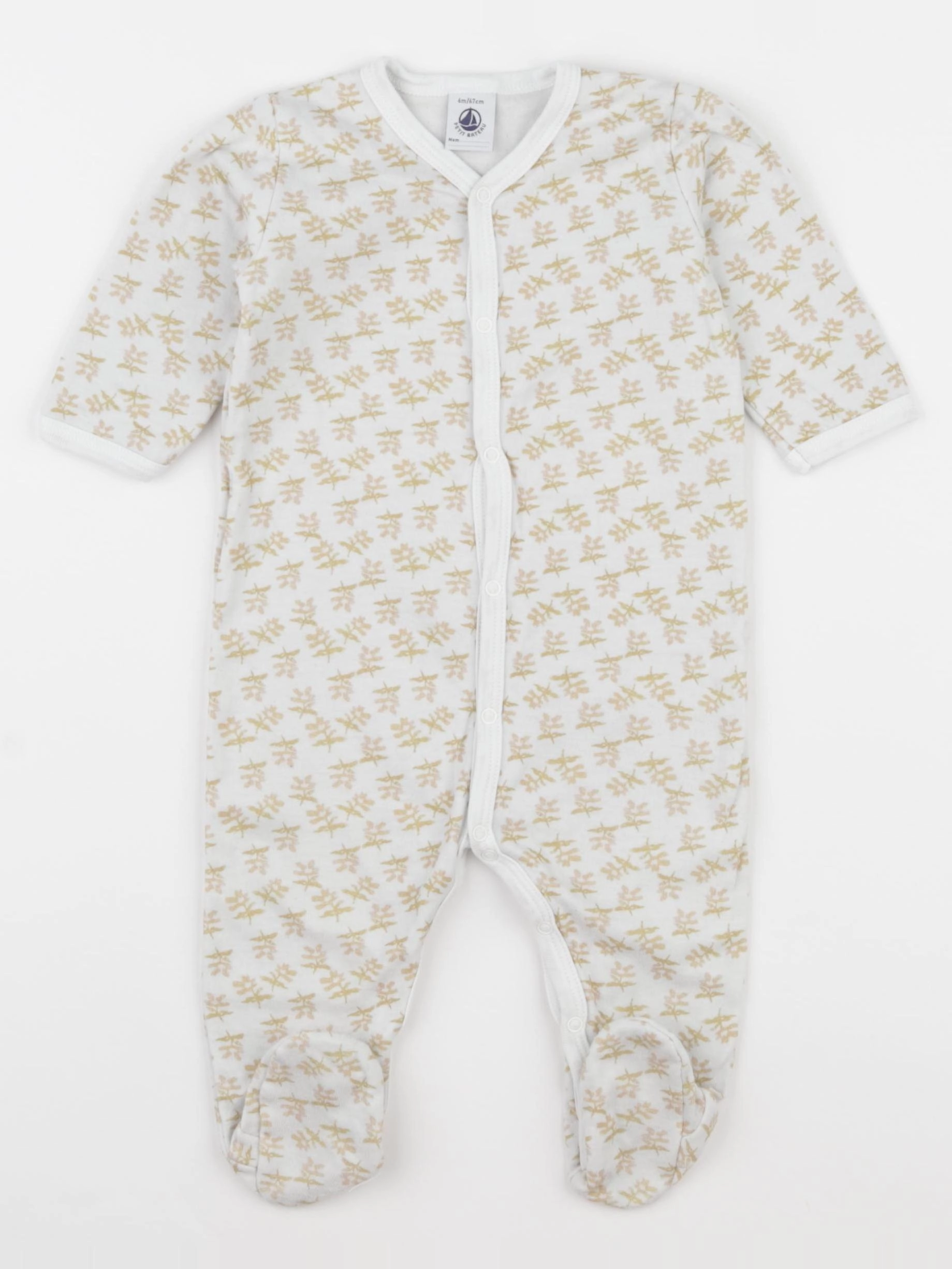 Petit Bateau - pyjama coton marron - 6 mois