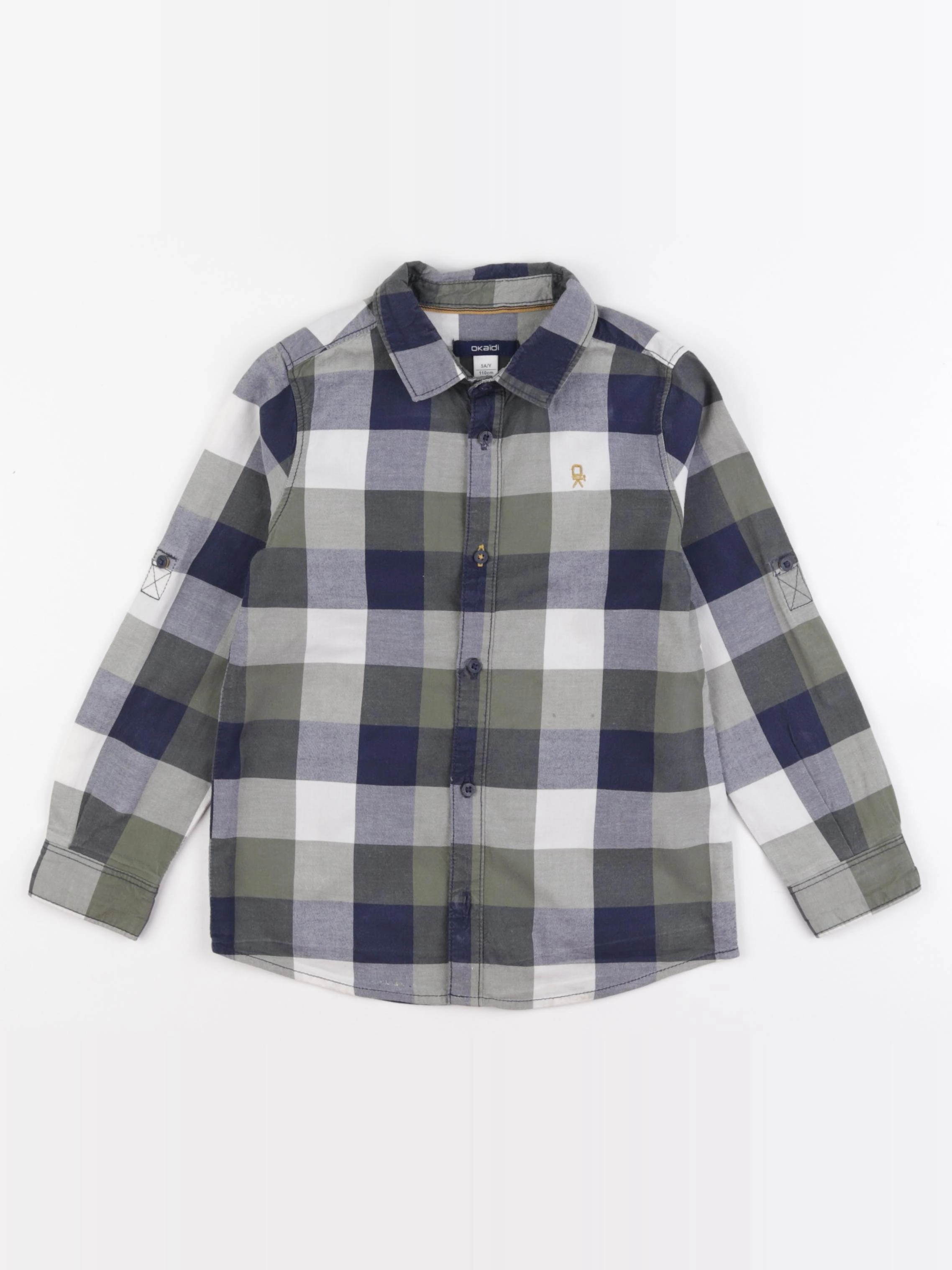Okaidi - chemise bleu, vert - 5 ans