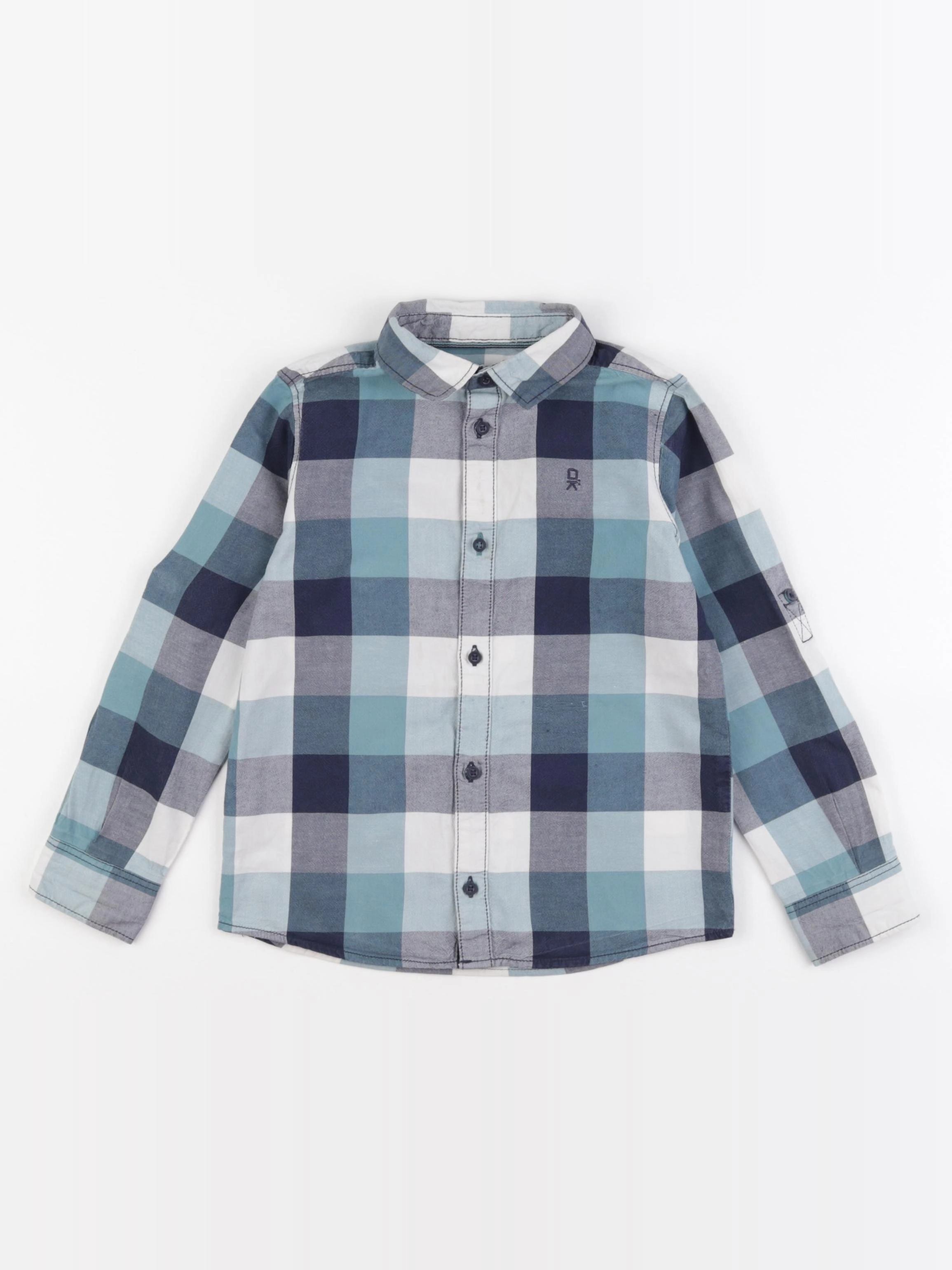 Okaidi - chemise bleu, blanc - 5 ans