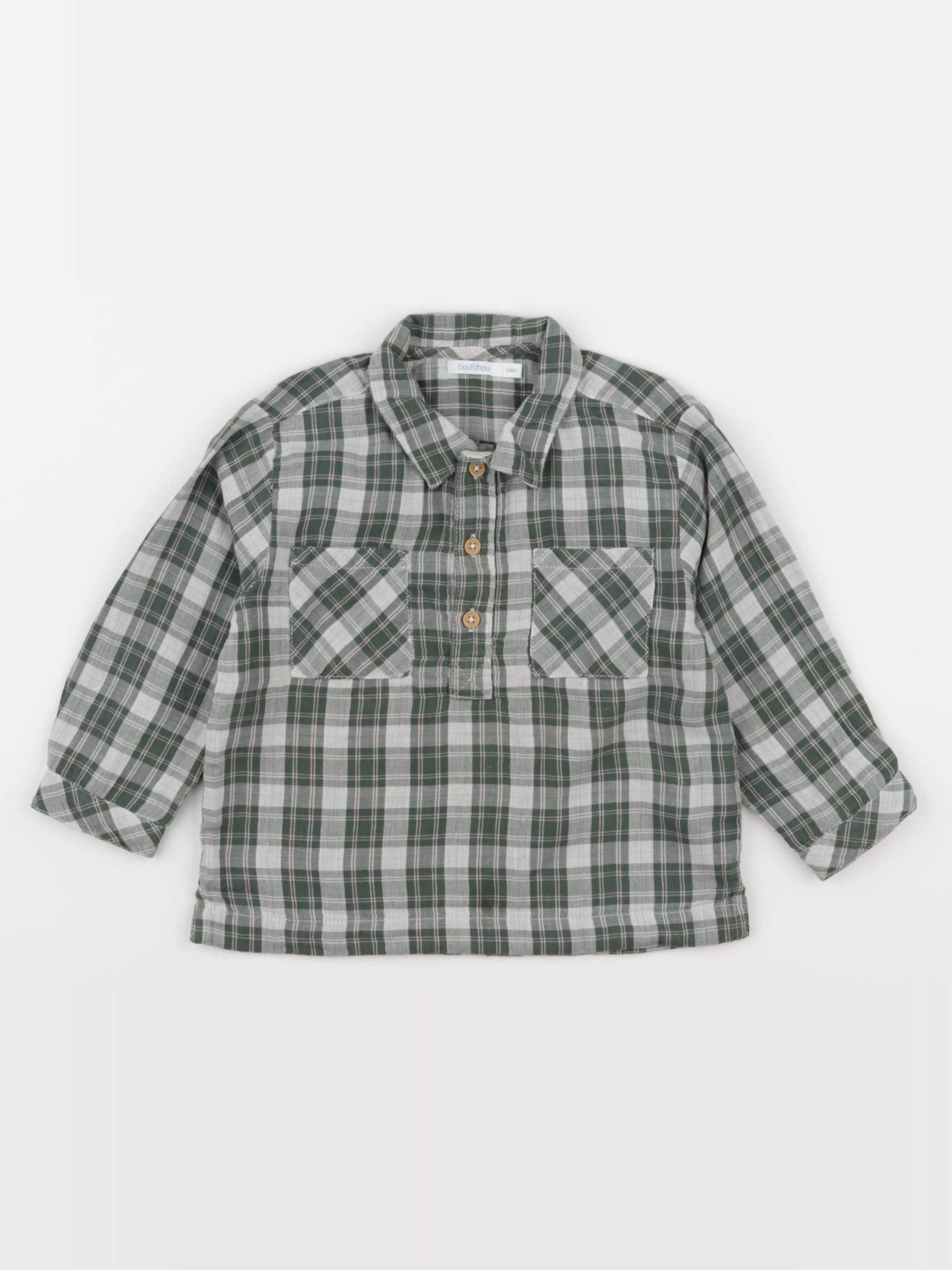 Boutchou - chemise vert - 24 mois