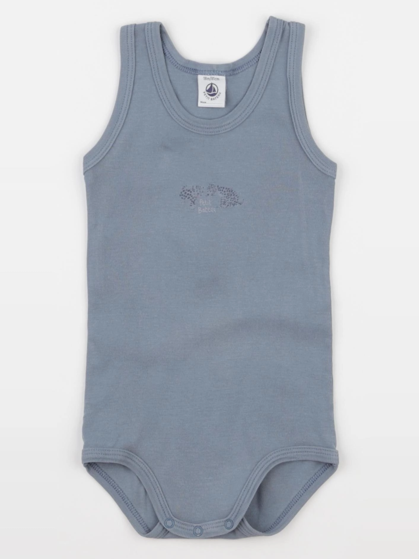Petit Bateau - body gris - 18 mois