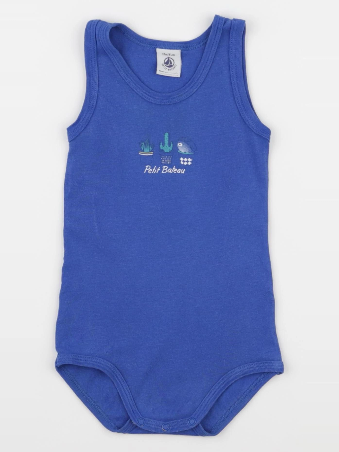 Petit Bateau - body bleu - 18 mois