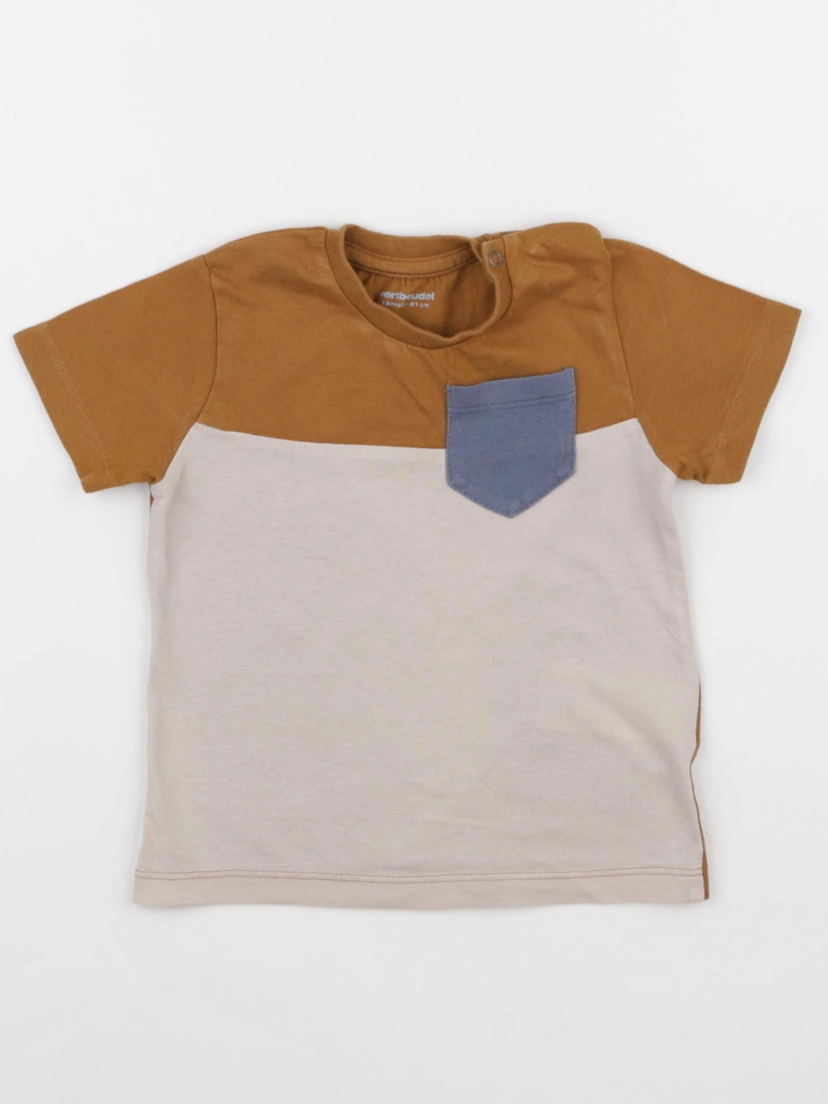 Vertbaudet - tee-shirt marron - 18 mois
