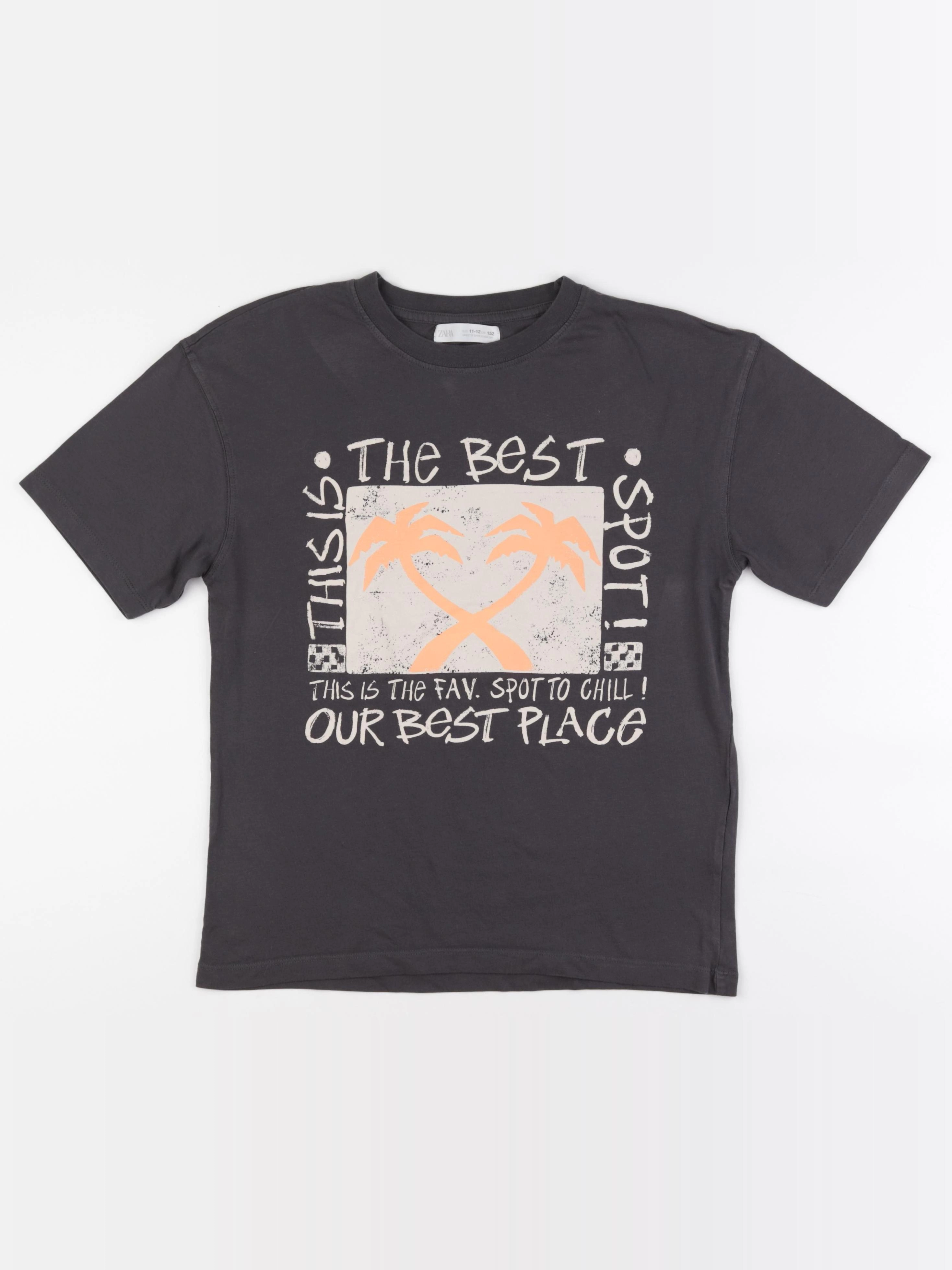 Zara - tee-shirt gris - 11/12 ans