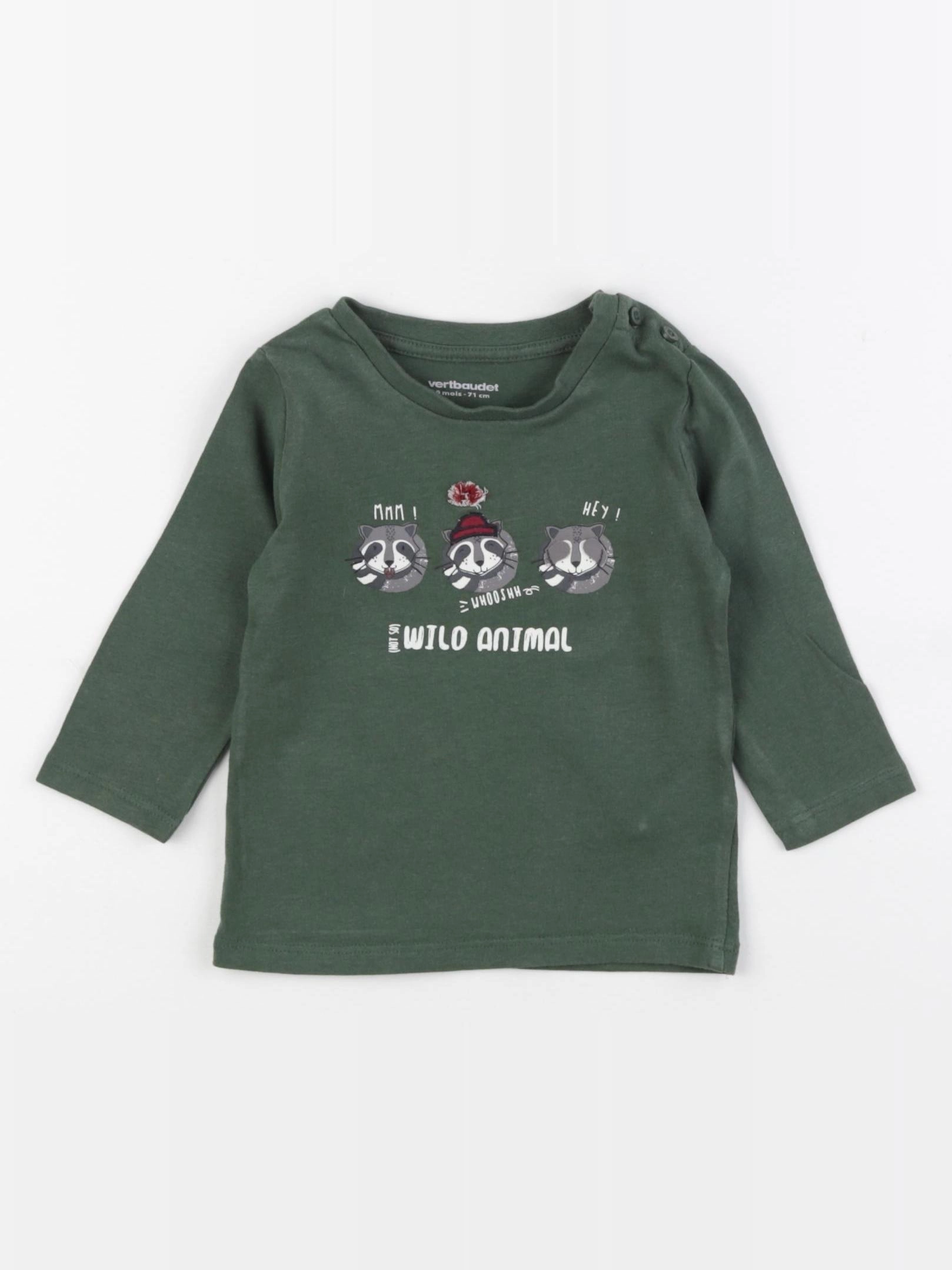 Vertbaudet - tee-shirt vert - 9 mois