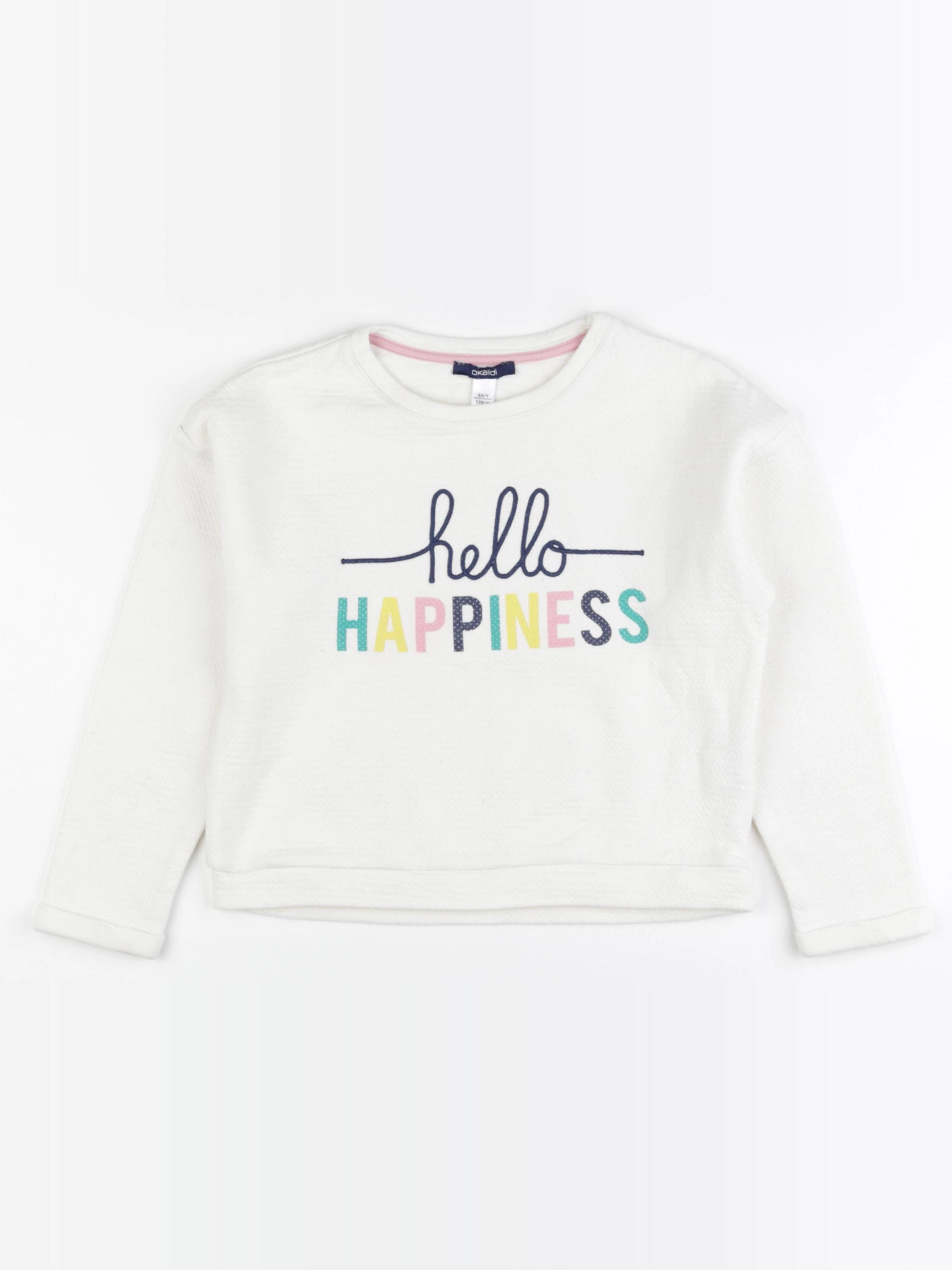 Okaidi - sweat blanc - 8 ans