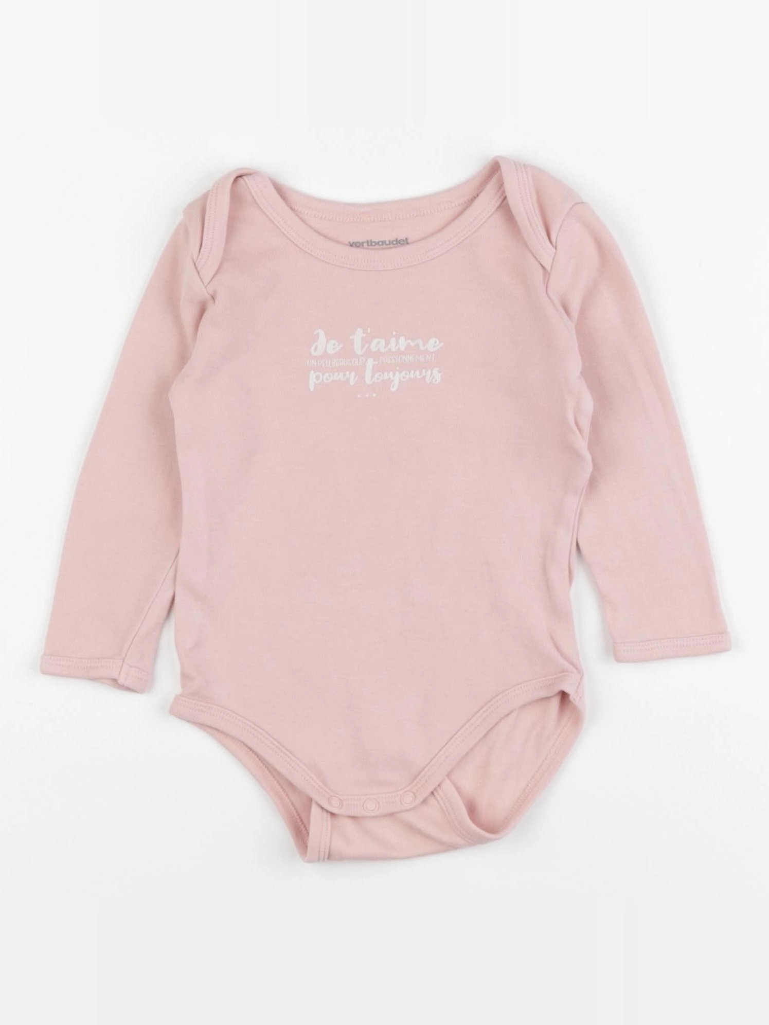 Vertbaudet - body rose - 12 mois