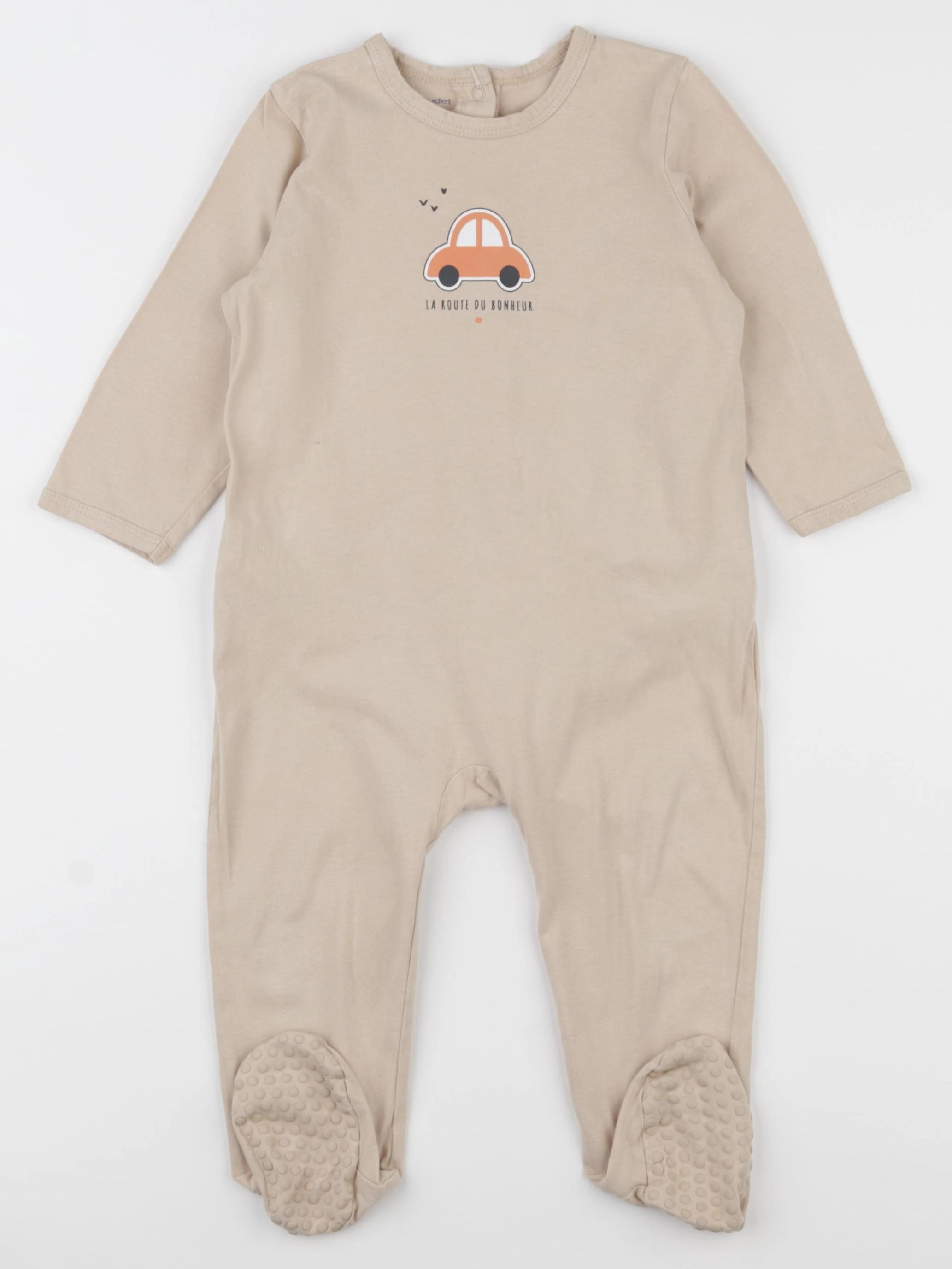 Vertbaudet - pyjama coton beige - 18 mois